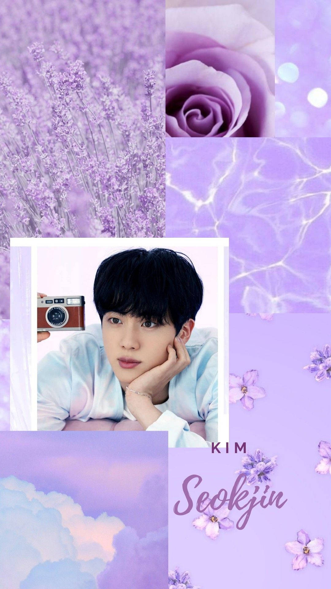 김석진 감성 파스텔 퍼플 배경화면