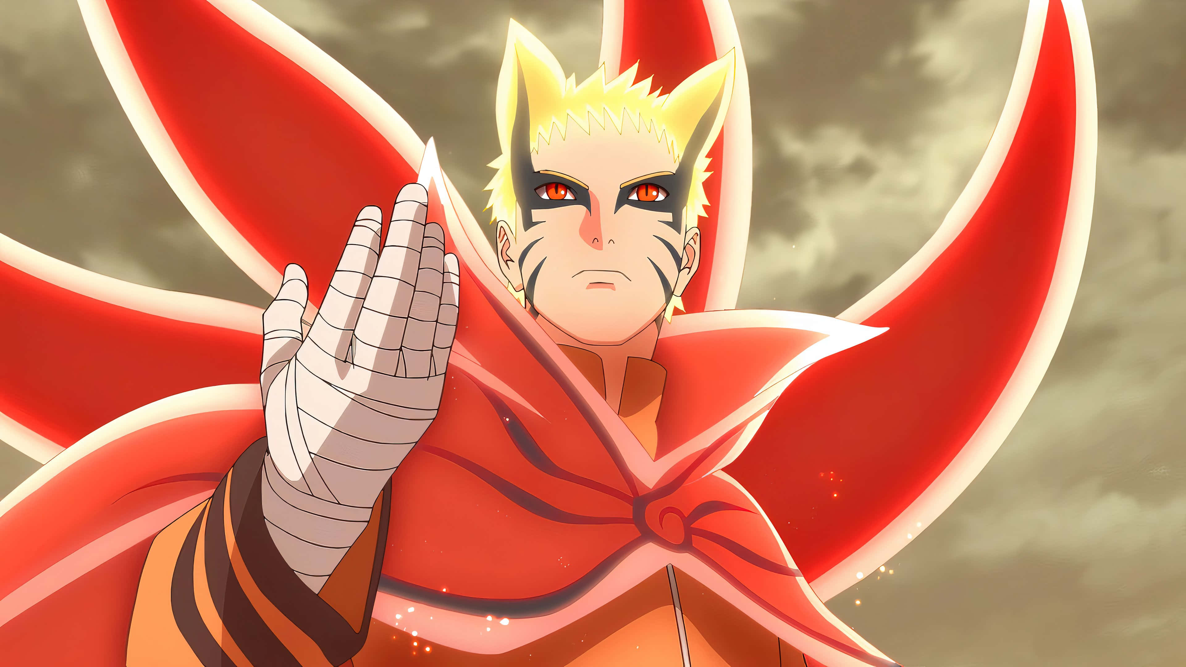 나루토 우즈마키의 액션 포즈 배경화면