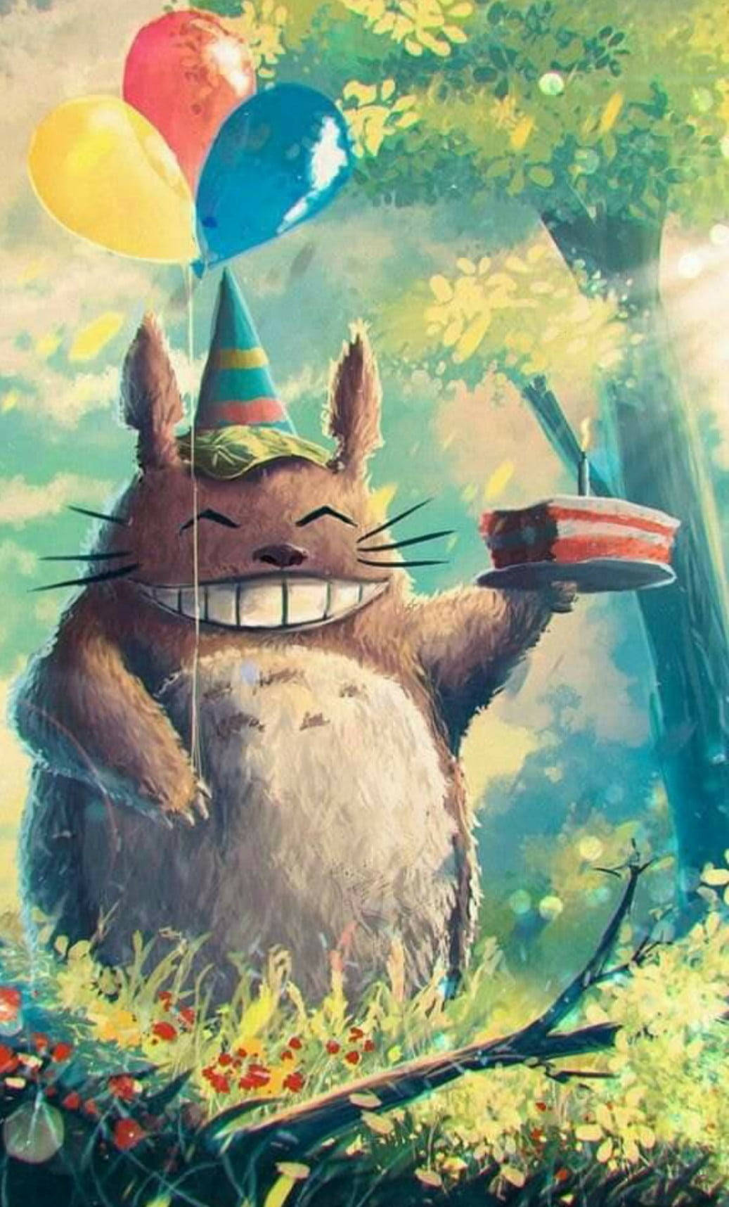 내 이웃 토토로 생일 카드 배경화면