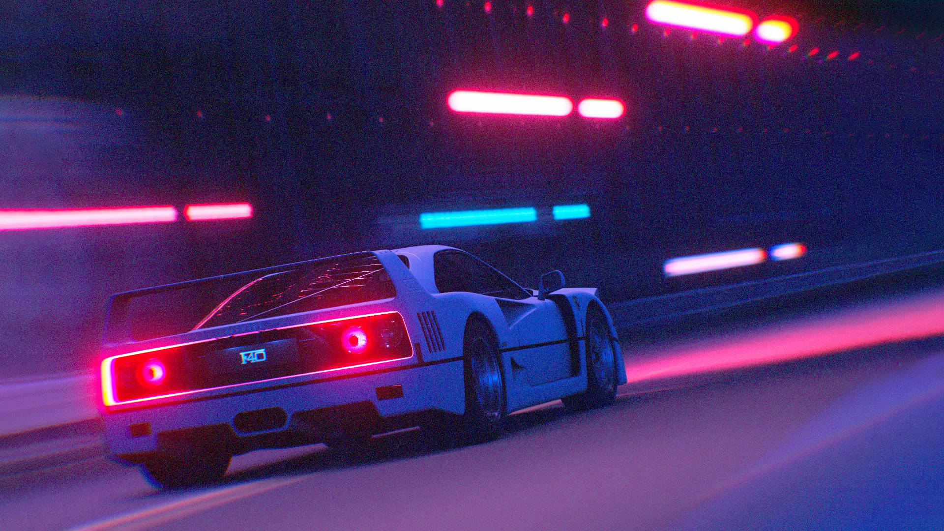 네온 불빛을 내며 질주하는 JDM 자동차 배경화면