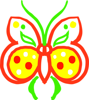 네온 아웃라인 나비 아트 배경화면