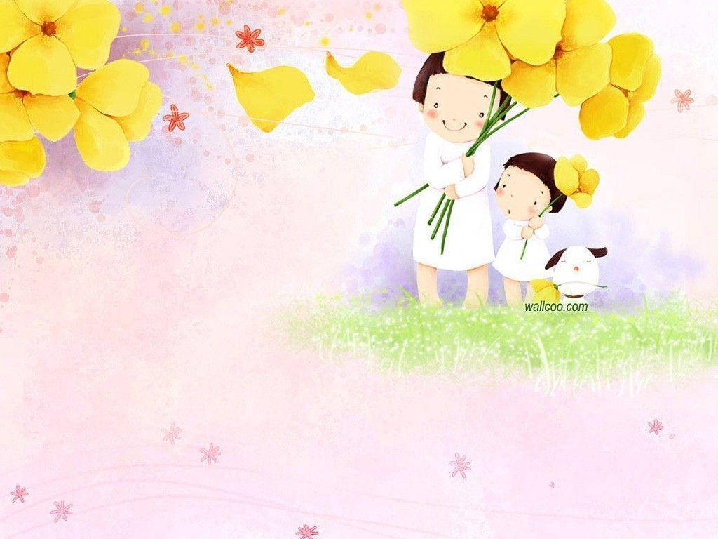 노란 꽃 귀여운 데스크탑 배경화면