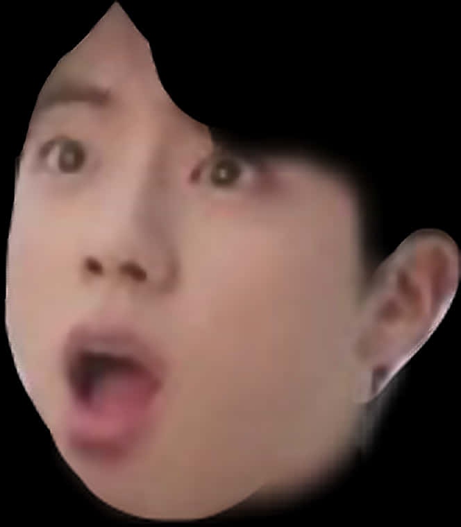 놀란 표정의 얼굴 오려내기 배경화면