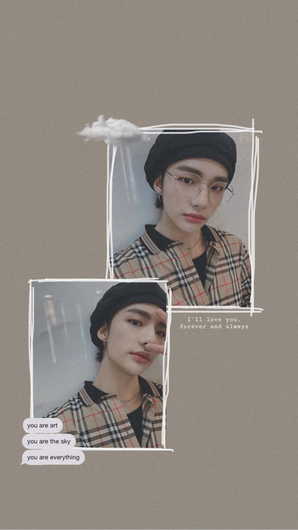 대한민국 래퍼 현진 타탄 코지 룩 배경화면