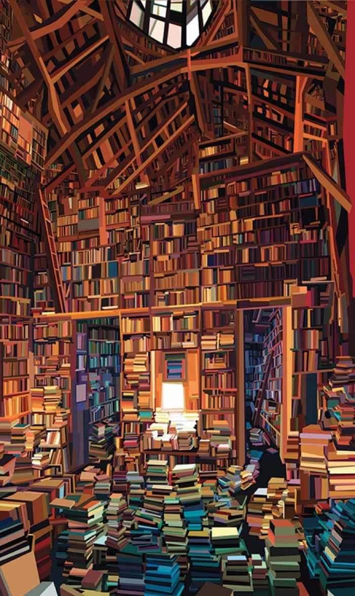도서관 그림 사진 배경화면