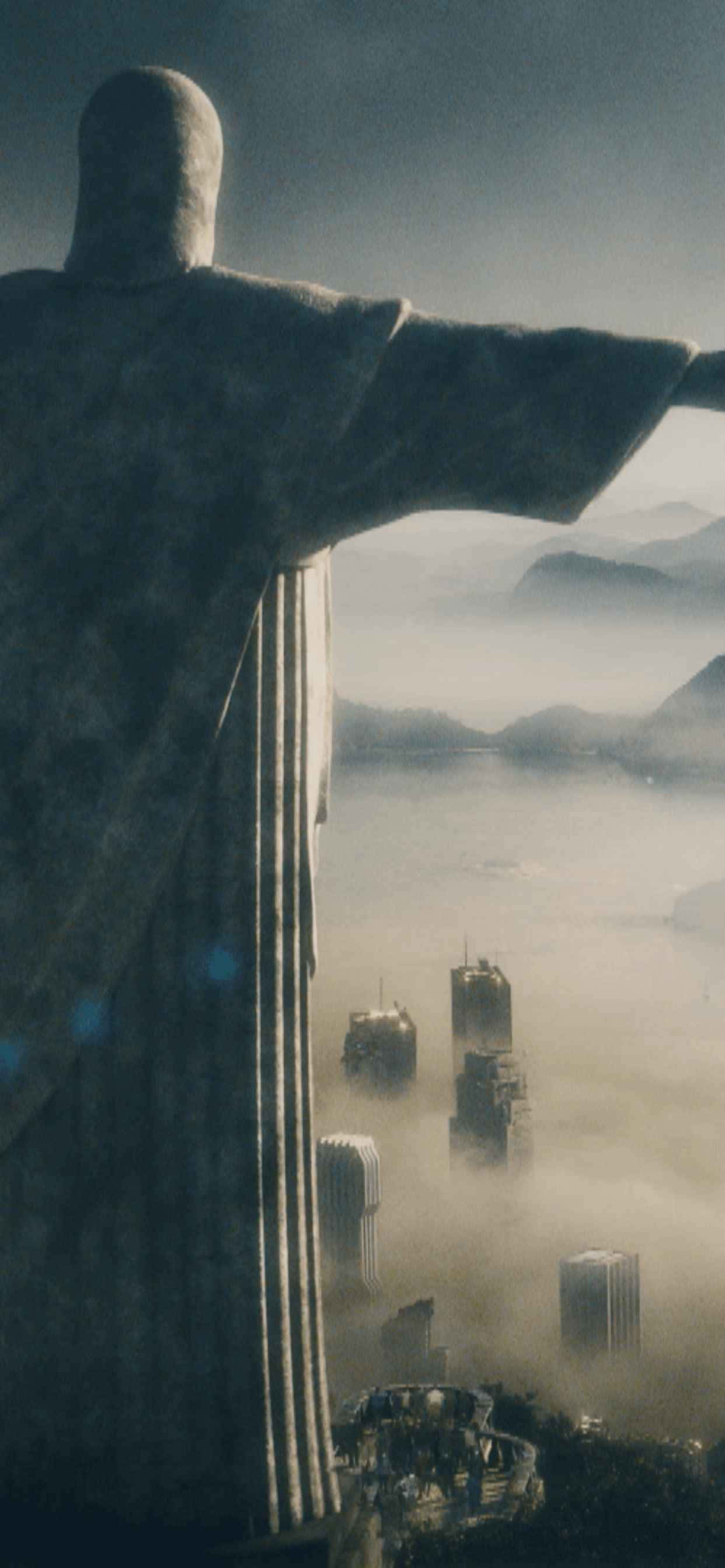 도시를 배경으로 한 그리스도 상 배경화면