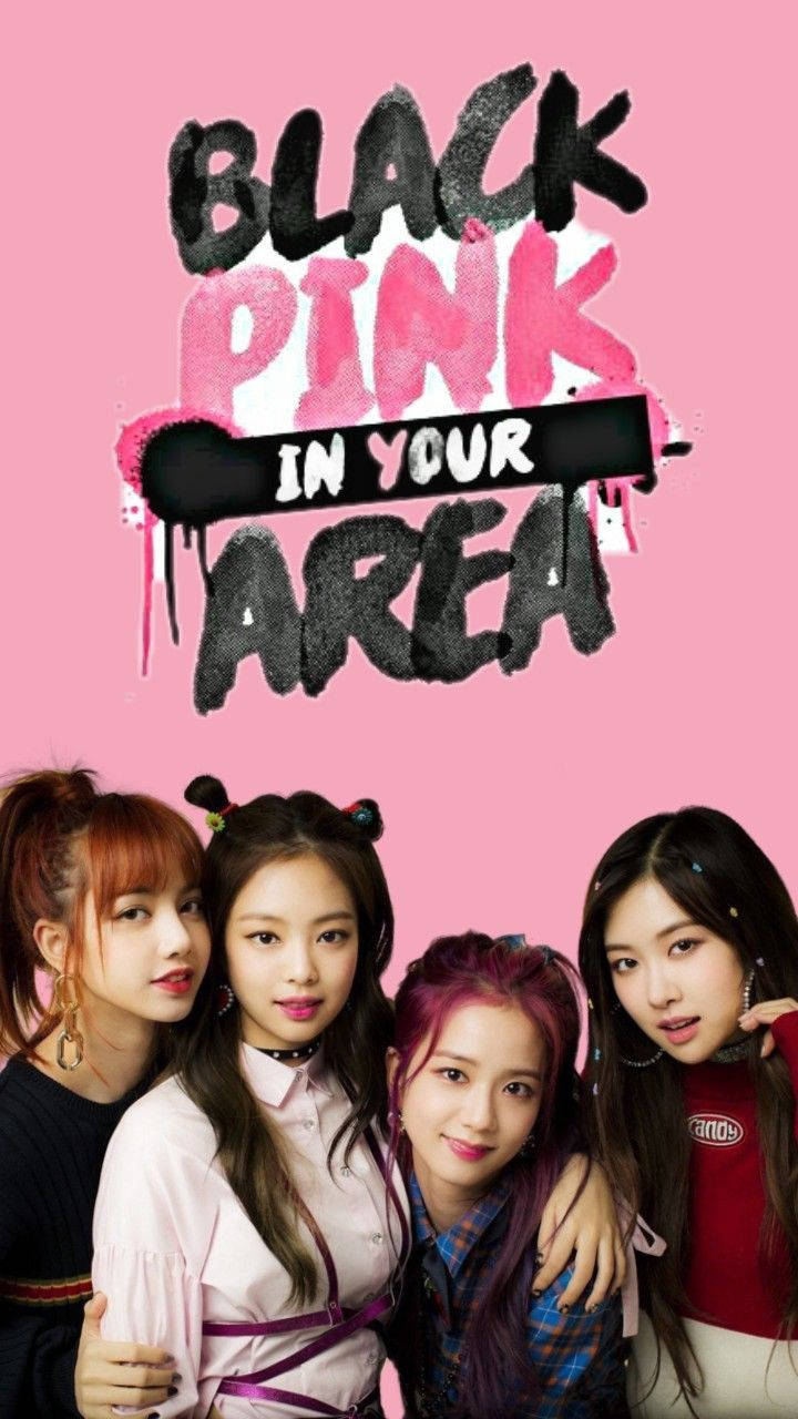 블랙핑크 배경화면, 그래피티 스타일의 Blackpink In Your Area 텍스트와 멤버들