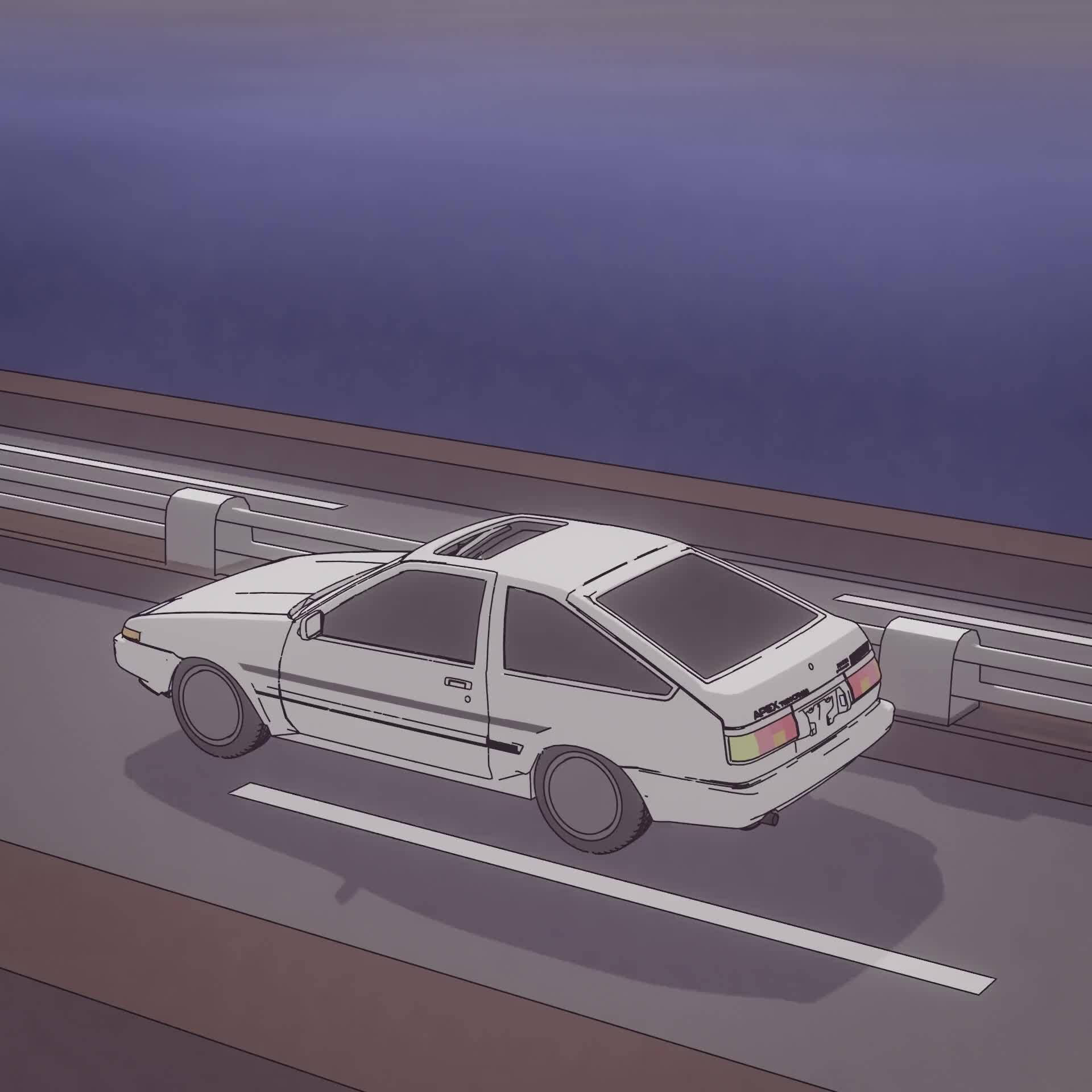 도요타 AE86 자동차 애니메이션 배경화면