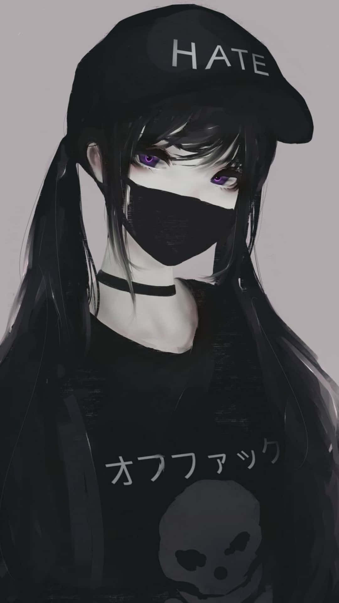 땋은 머리 소녀 다크 에스테틱 애니메이션 프로필 사진 배경화면