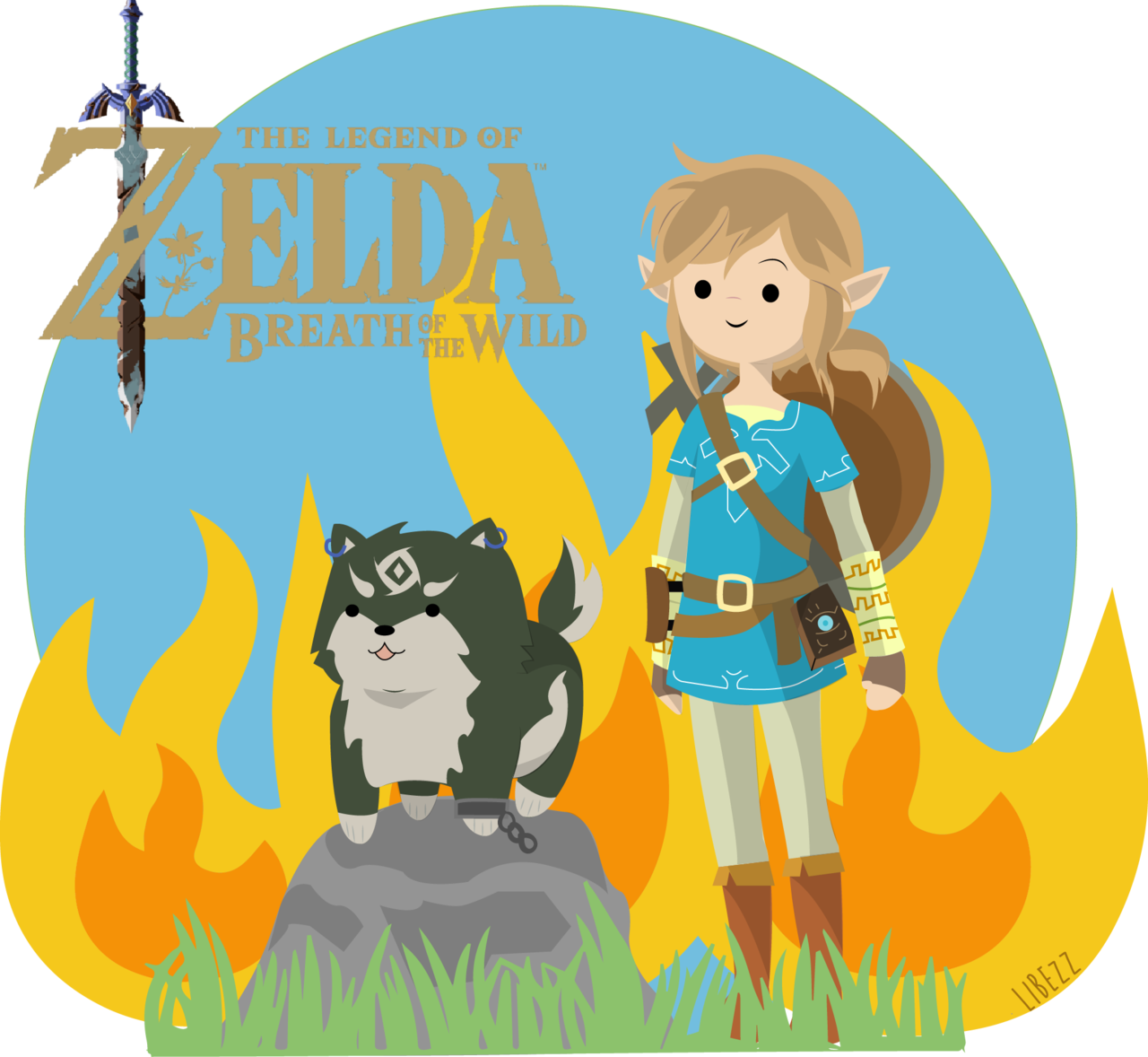 레전드 오브 젤다 - Botw 링크와 늑대 링크, HD PNG 다운로드까지 19일 남음 배경화면