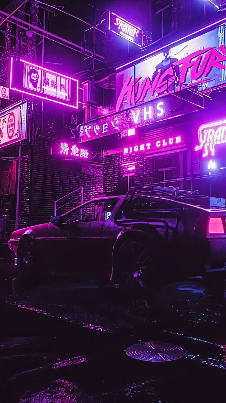 레트로 나이트 시티 사이버펑크 2077 아이폰 배경화면