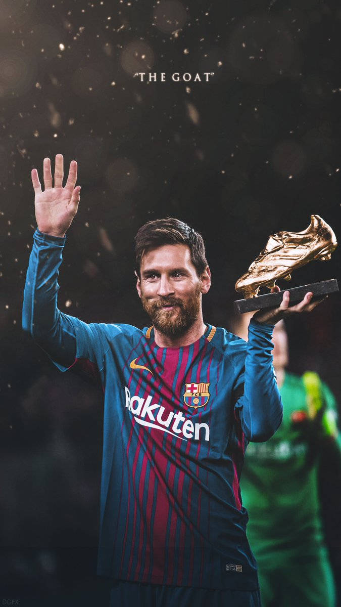 GOAT 리오넬 메시, 골든 부트 트로피 수상 월페이퍼 — 메시 배경화면