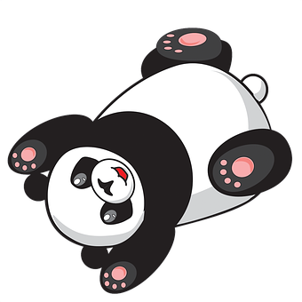 만화 팬더가 누워 있는 모습 배경화면