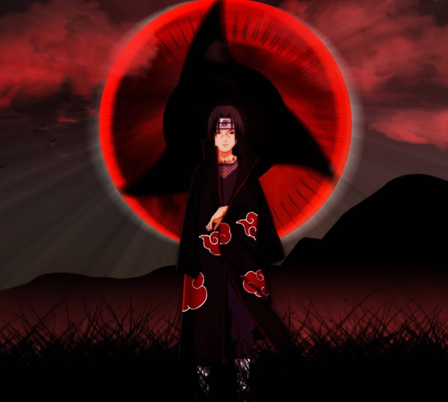 만화경 사륜안 우치하 이타치 PFP 배경화면