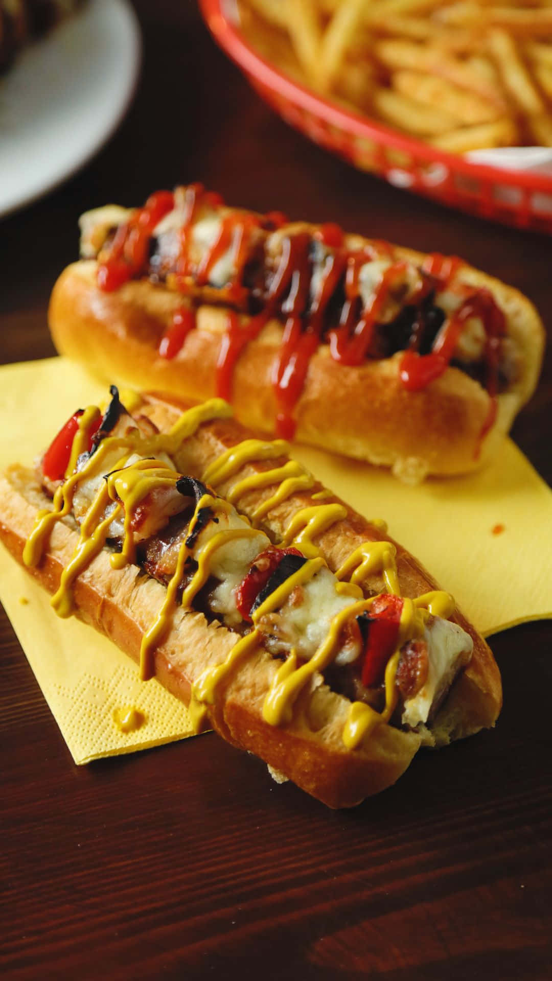 맛있는 핫도그, 완벽하게 구워진 배경화면