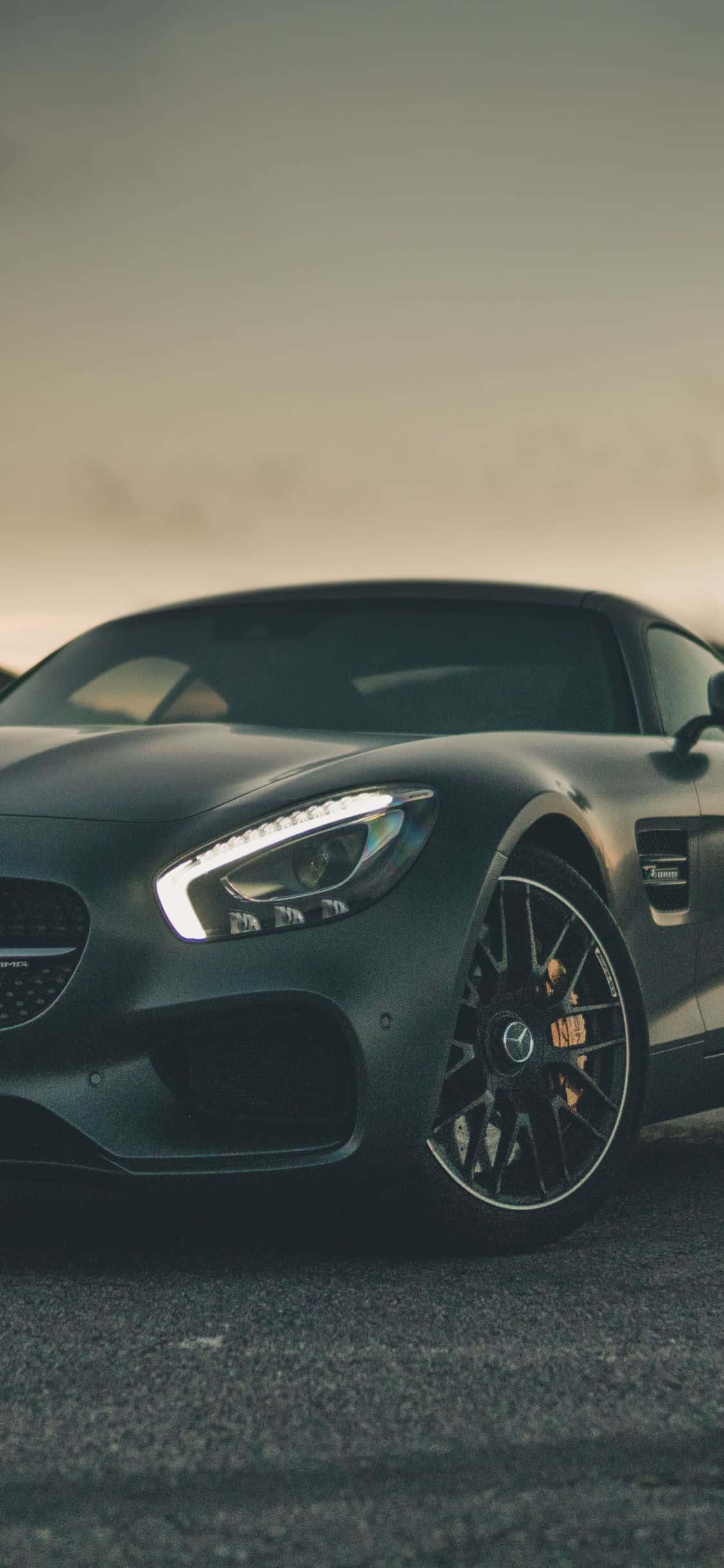 매트 블랙 iPhone Xs 메르세데스 AMG 배경 배경화면