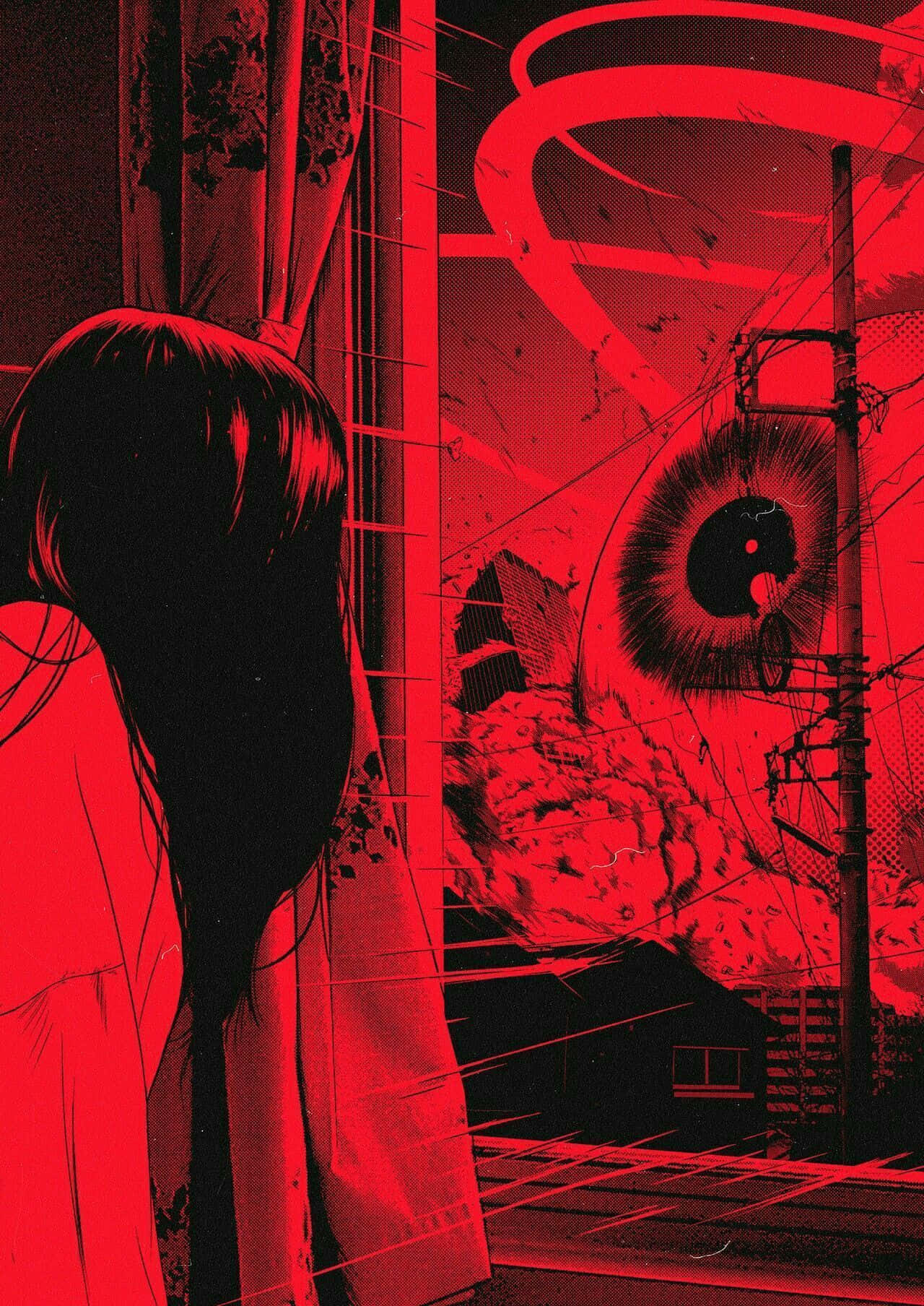 매혹적인 레드 미학의 빛 배경화면