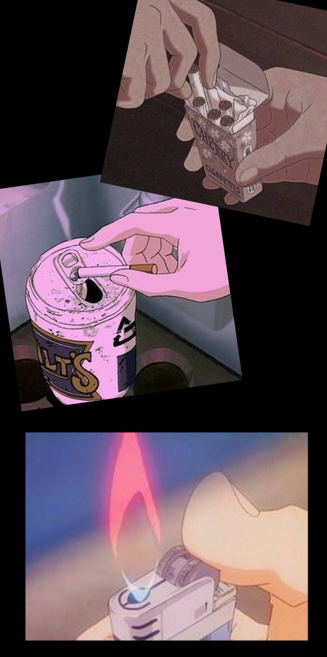 맥주와 담배 레트로 애니메이션 감성 배경화면