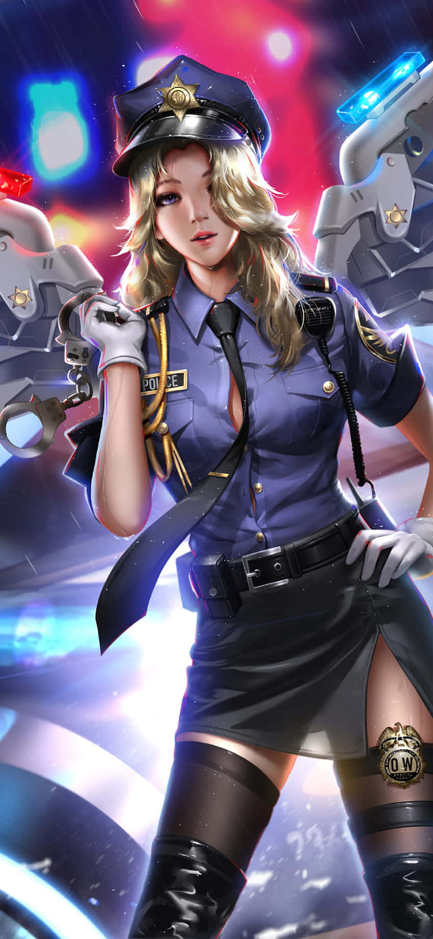 Mercy 경찰 제복 iPhone XS Overwatch 배경 배경화면