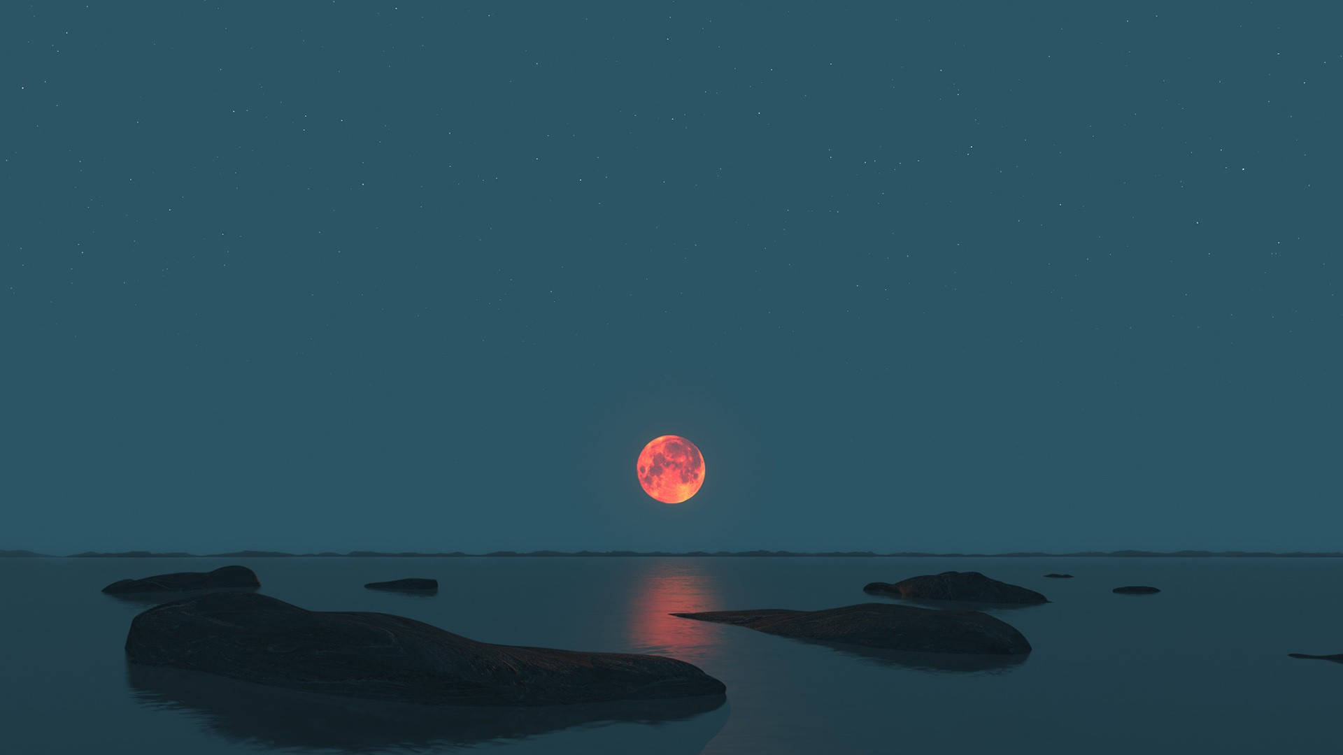 먼 달 밤하늘 배경화면