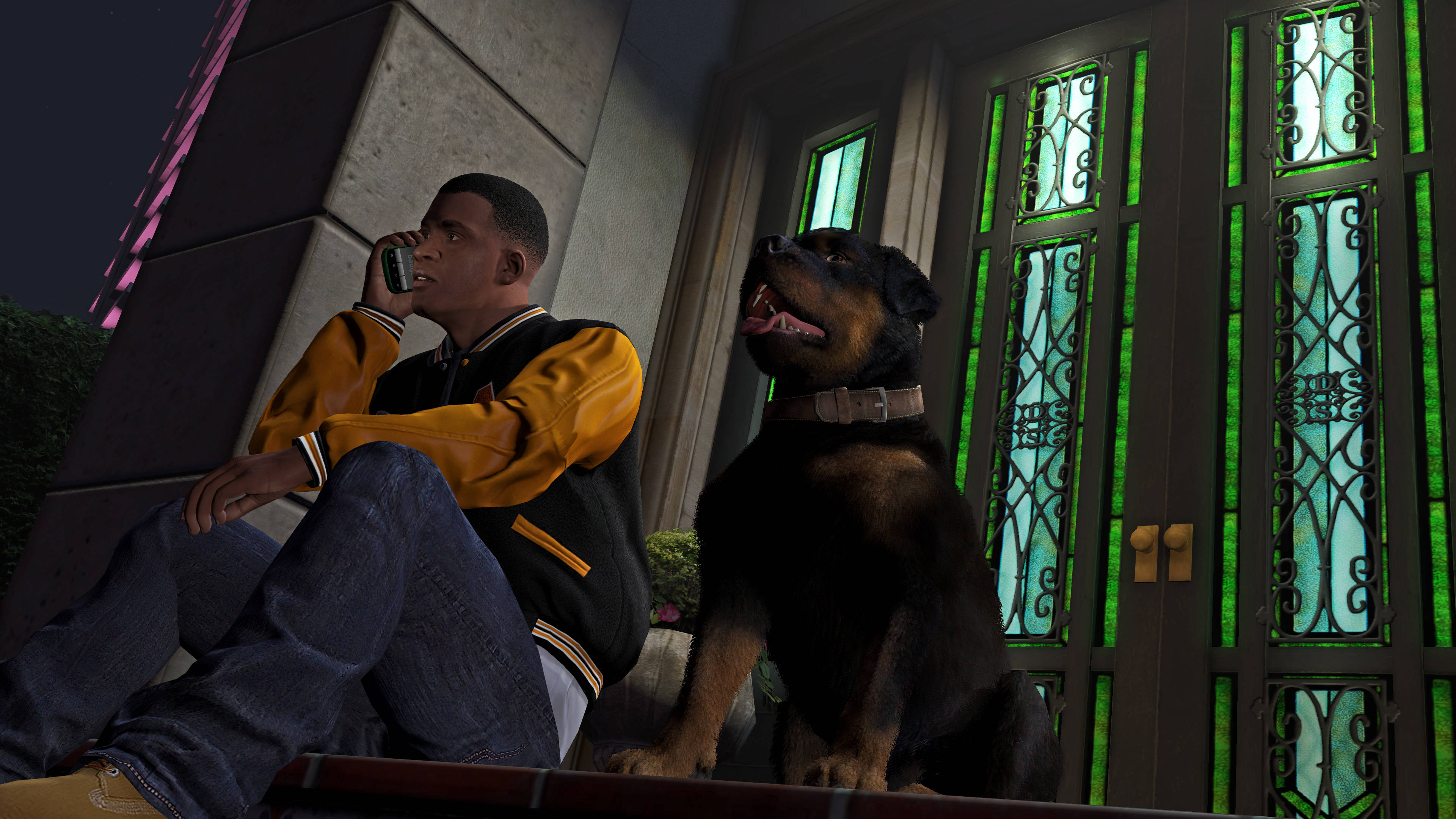 멋진 GTA 남자와 개 배경화면