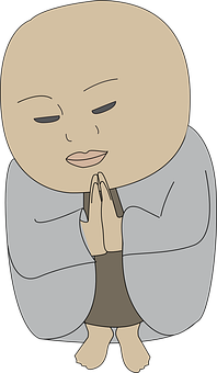 명상하는 스님 만화 일러스트 배경화면