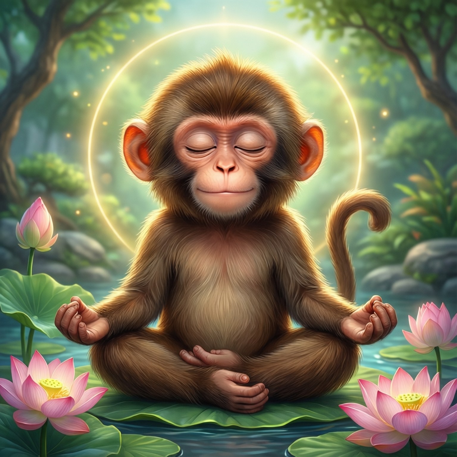 명상하는 원숭이 배경화면