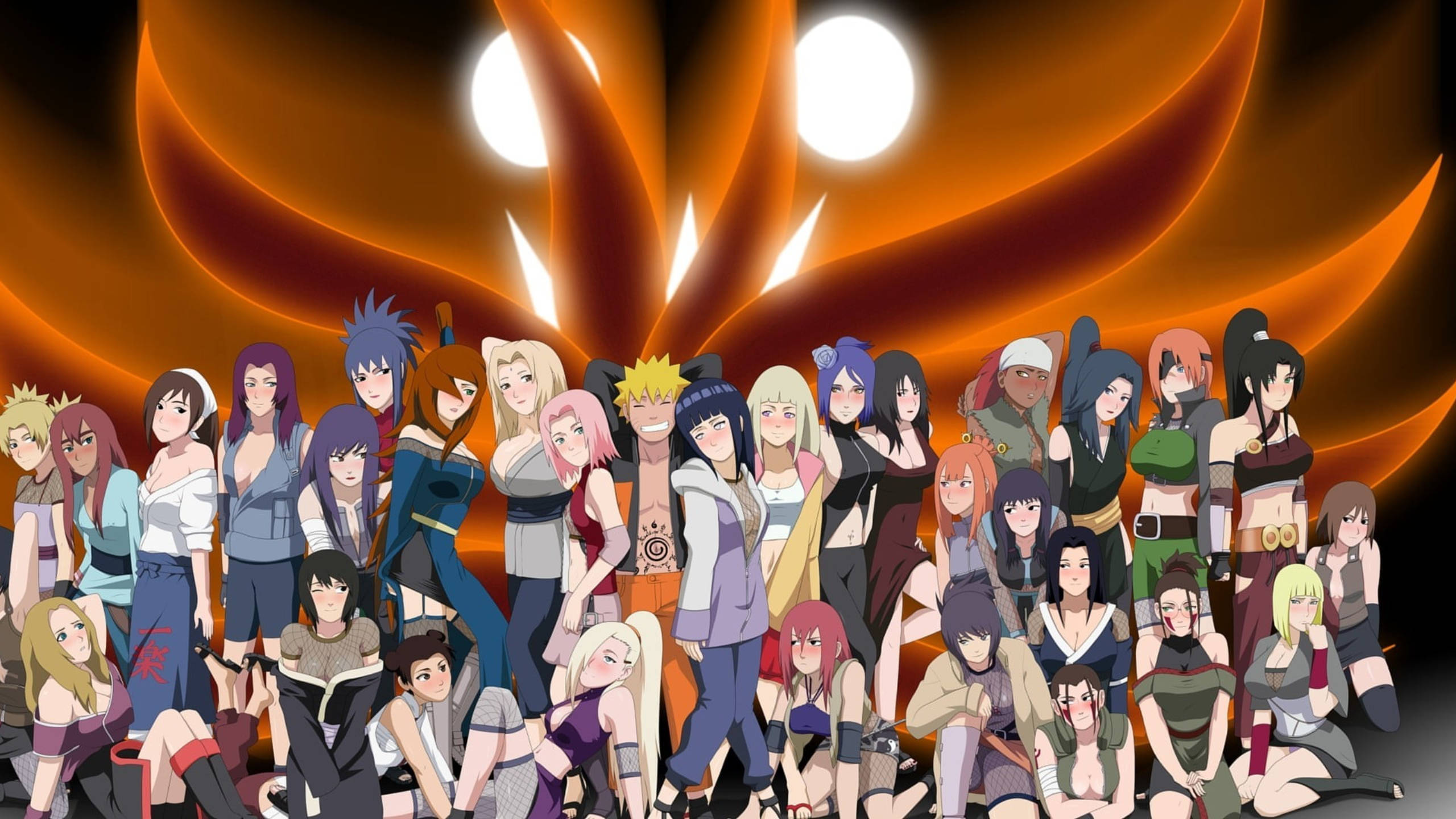 모든 여성 나루토 캐릭터 배경화면
