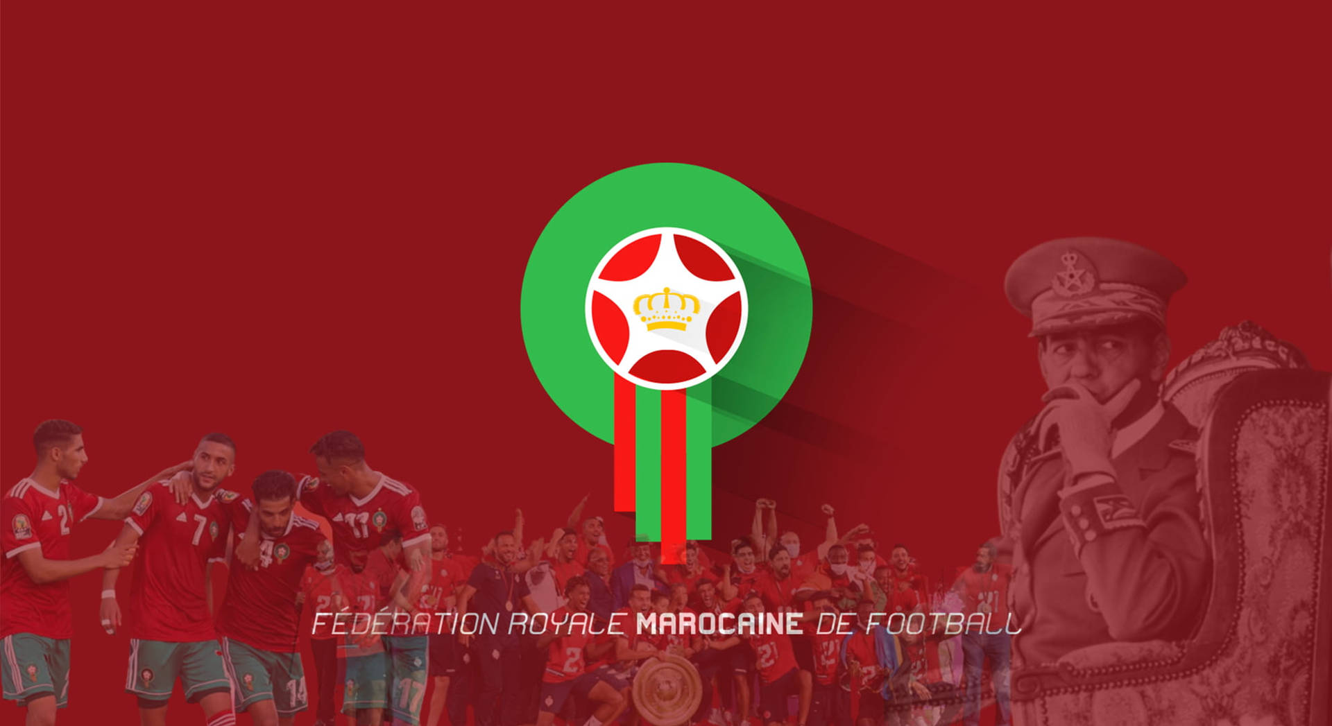 모로코 축구 국가대표팀 로고 레드 에스테틱 배경화면