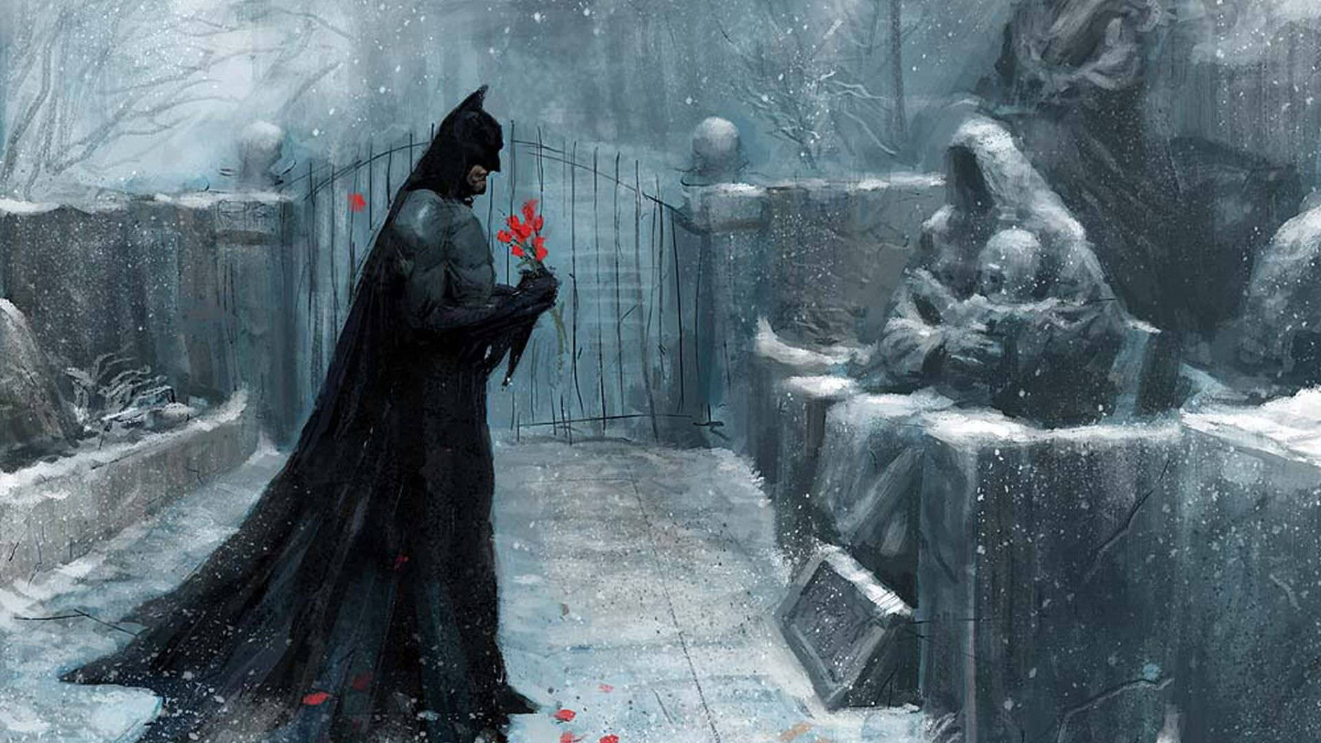 묘지 그림 속 배트맨 배경화면