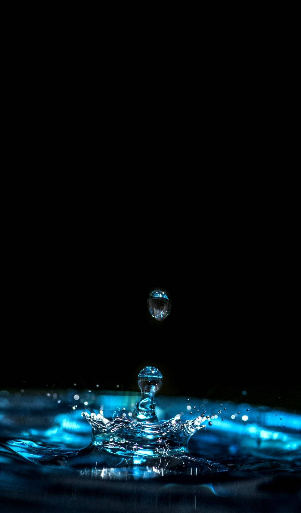 물방울 감성 다크 블루 HD 배경화면