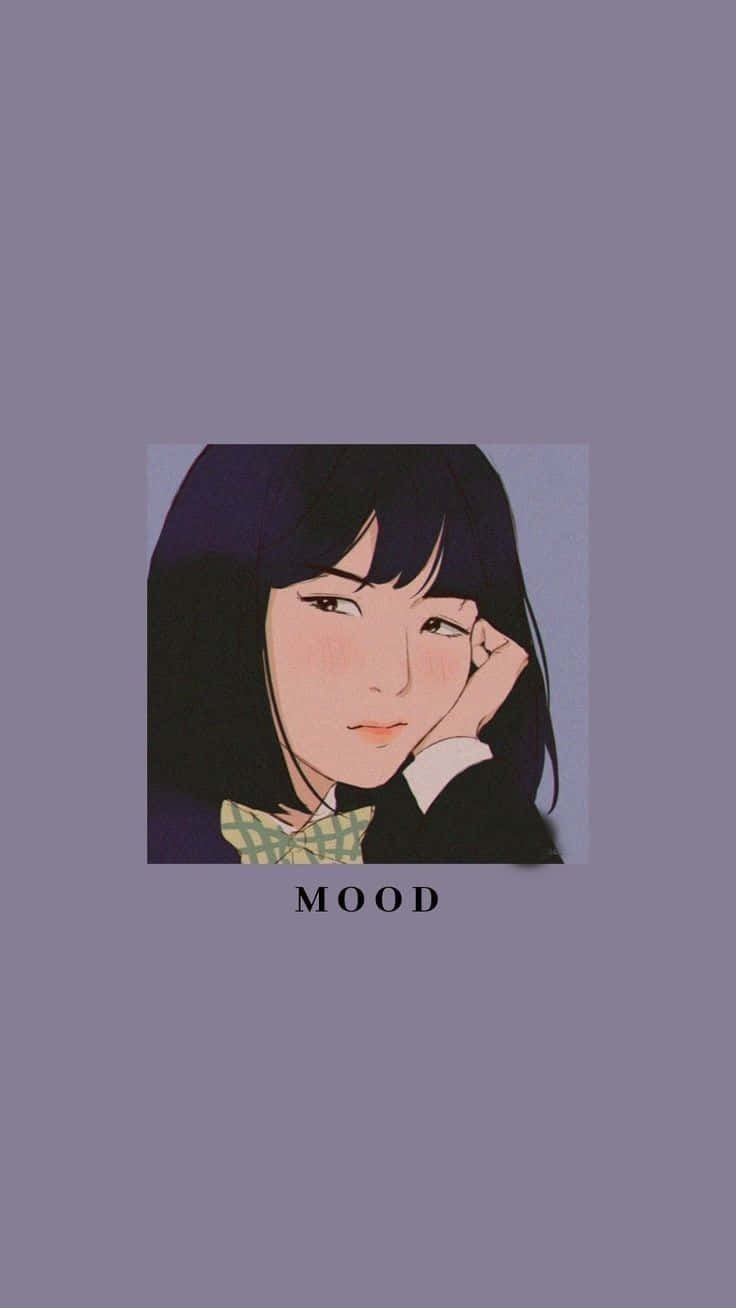 미니멀 애니메이션 만화 소녀 무드 배경화면