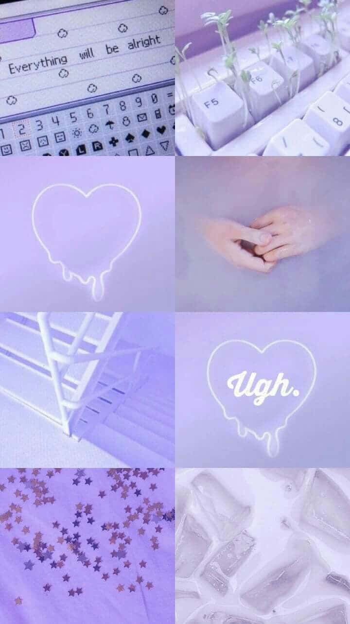 미니멀 콜라주 라벤더 파스텔 퍼플 감성 배경화면