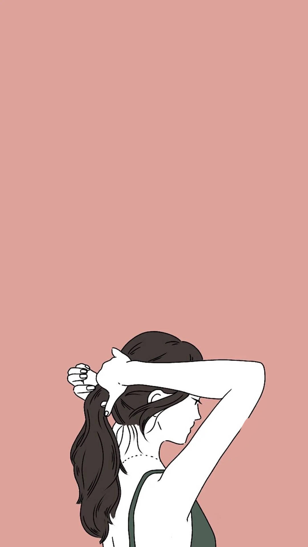 미적 감각의 머리 묶는 소녀 배경화면