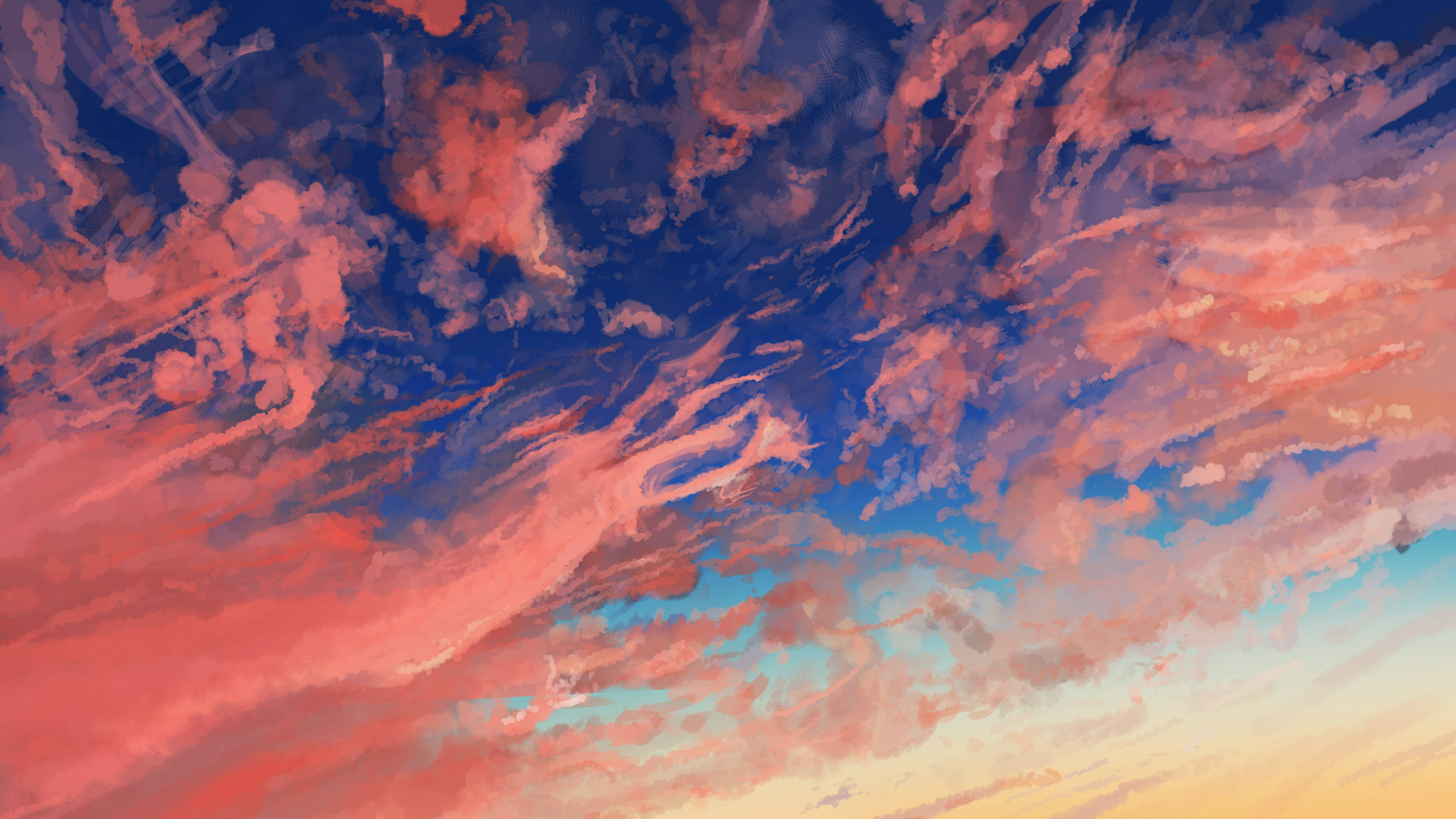미적 구름 그림 배경화면
