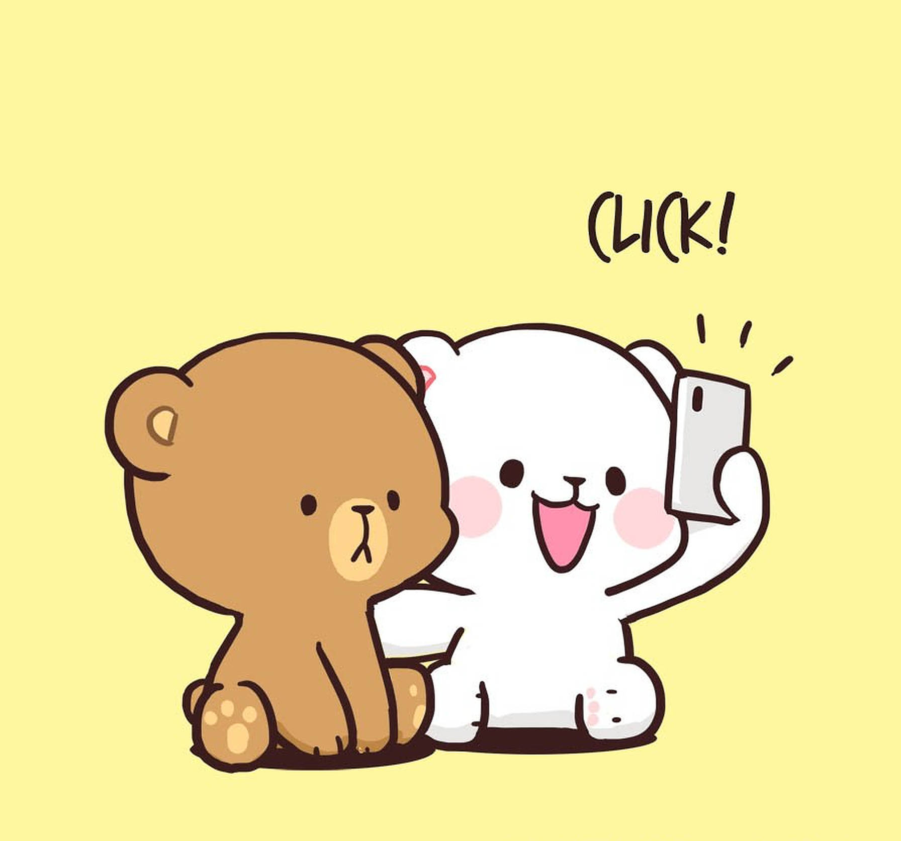 밀크앤모카 곰 셀카 배경화면