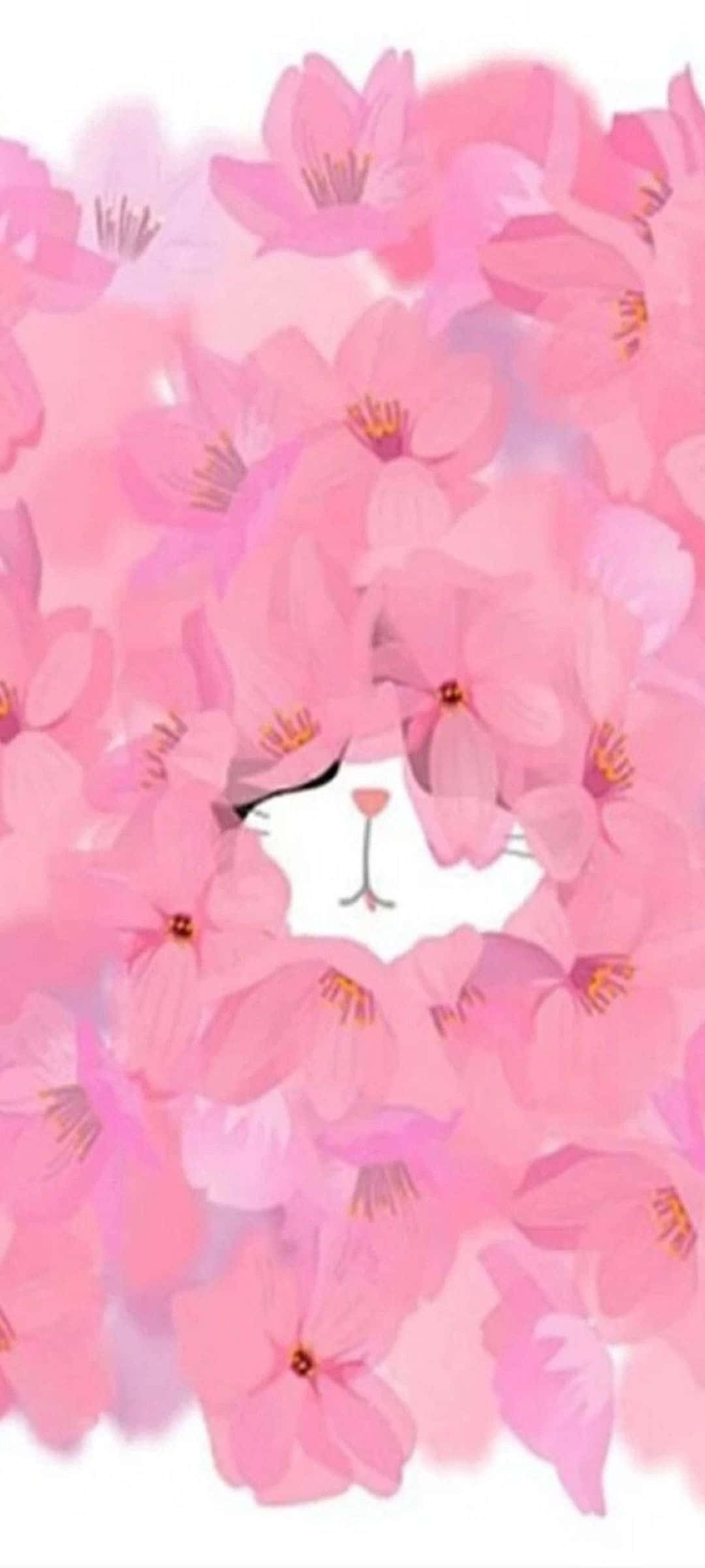 벚꽃 고양이 카무플라주 배경화면