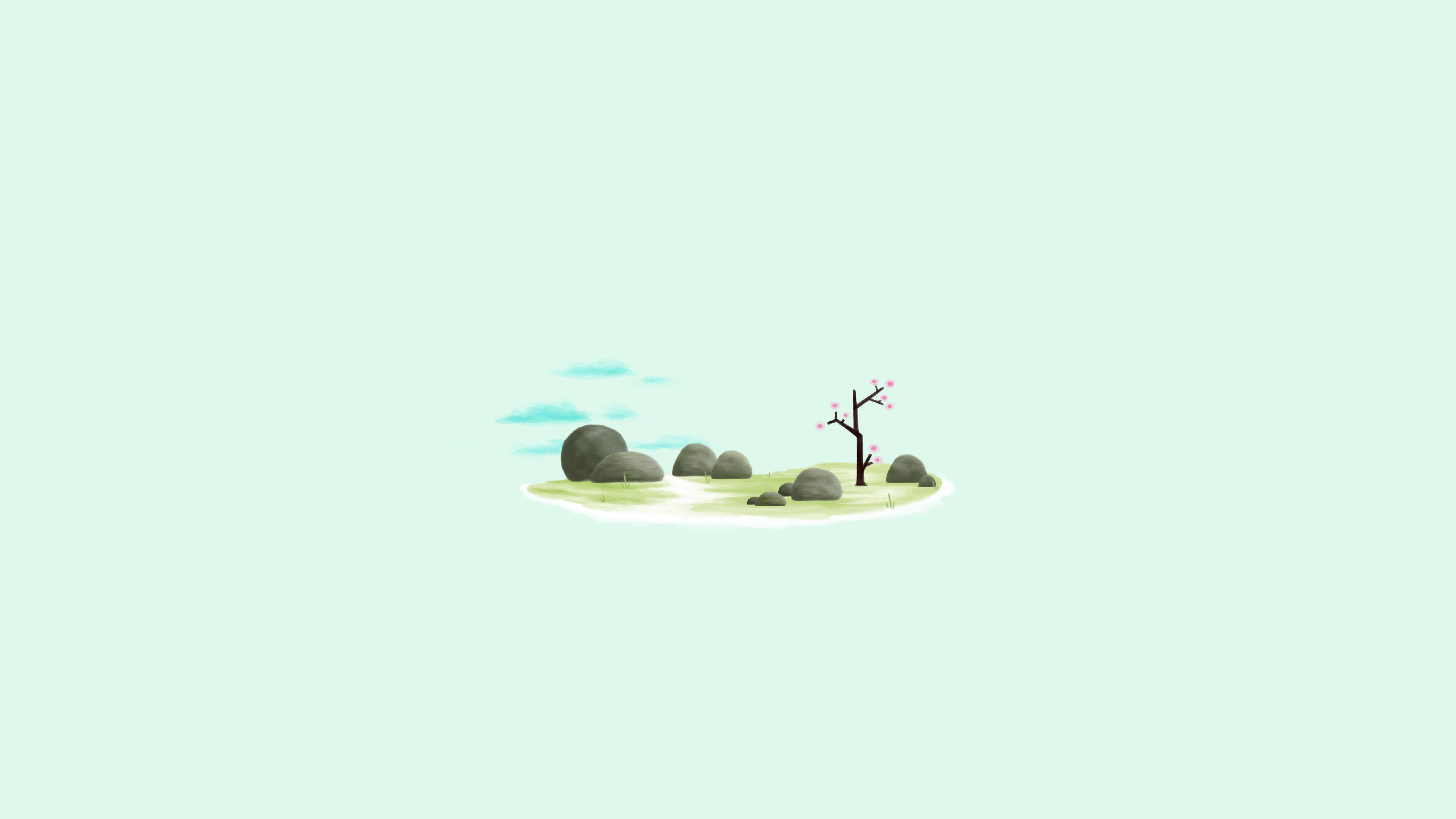 벚꽃 미니멀리스트 감성 노트북 배경화면