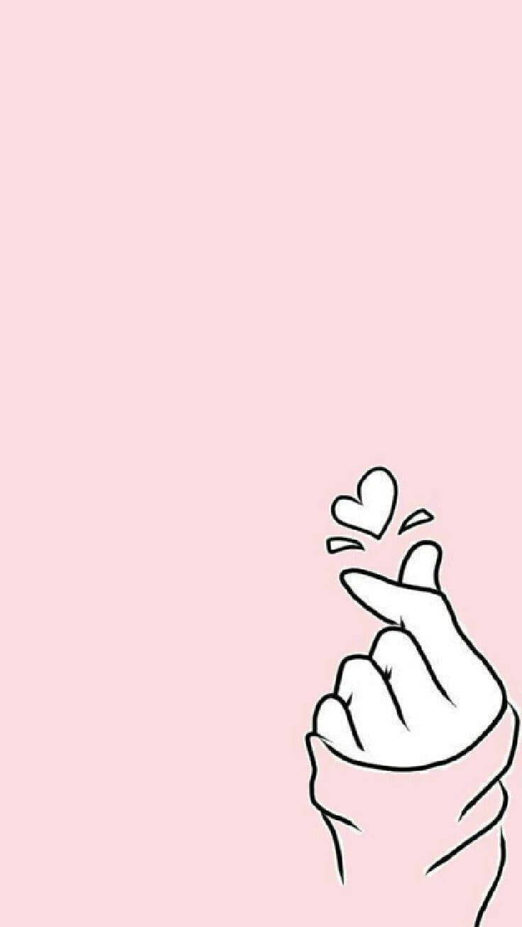 베이비 핑크 사랑해 손가락 하트 배경화면