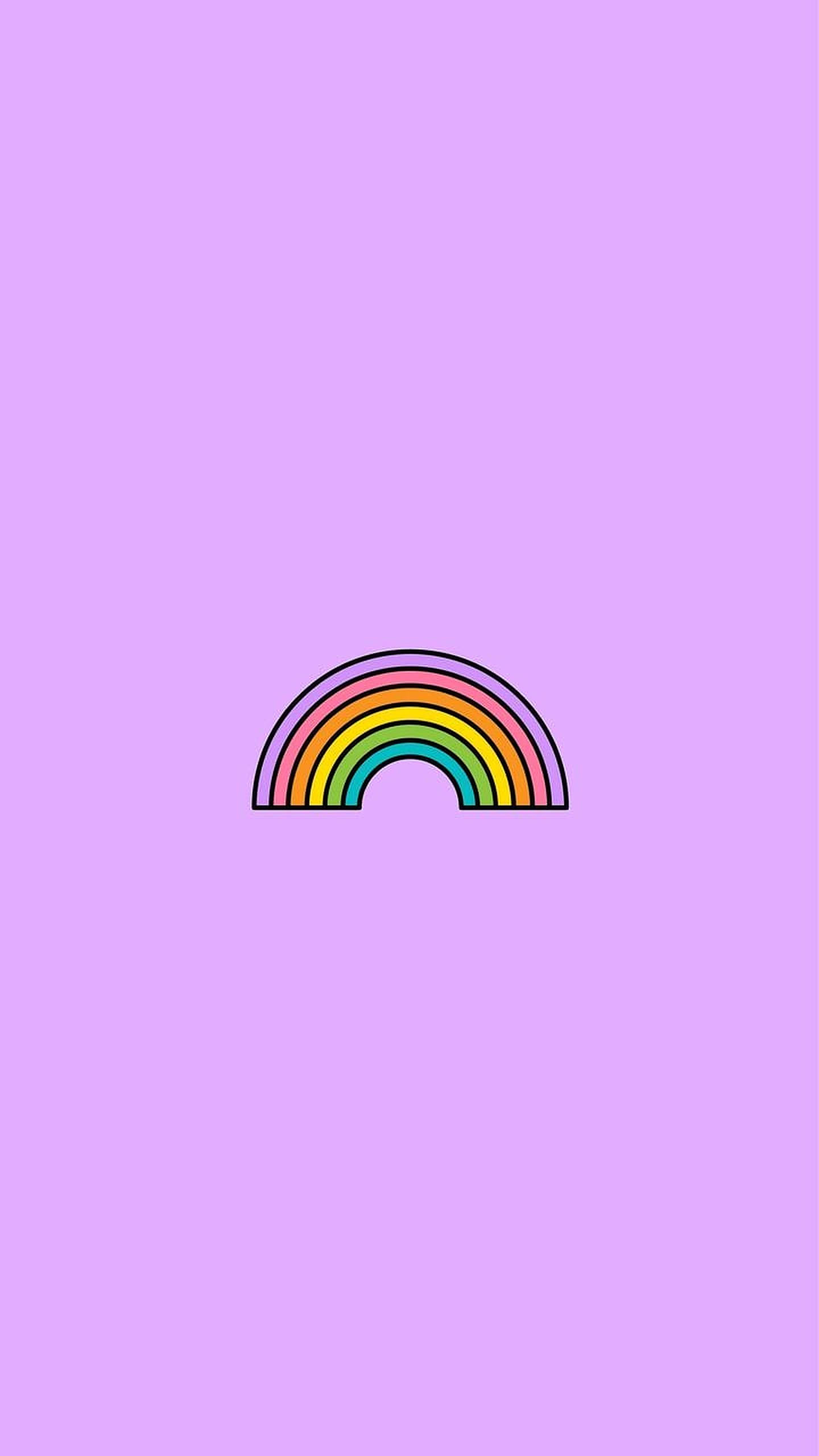 보라색 배경의 파스텔 무지개 배경화면