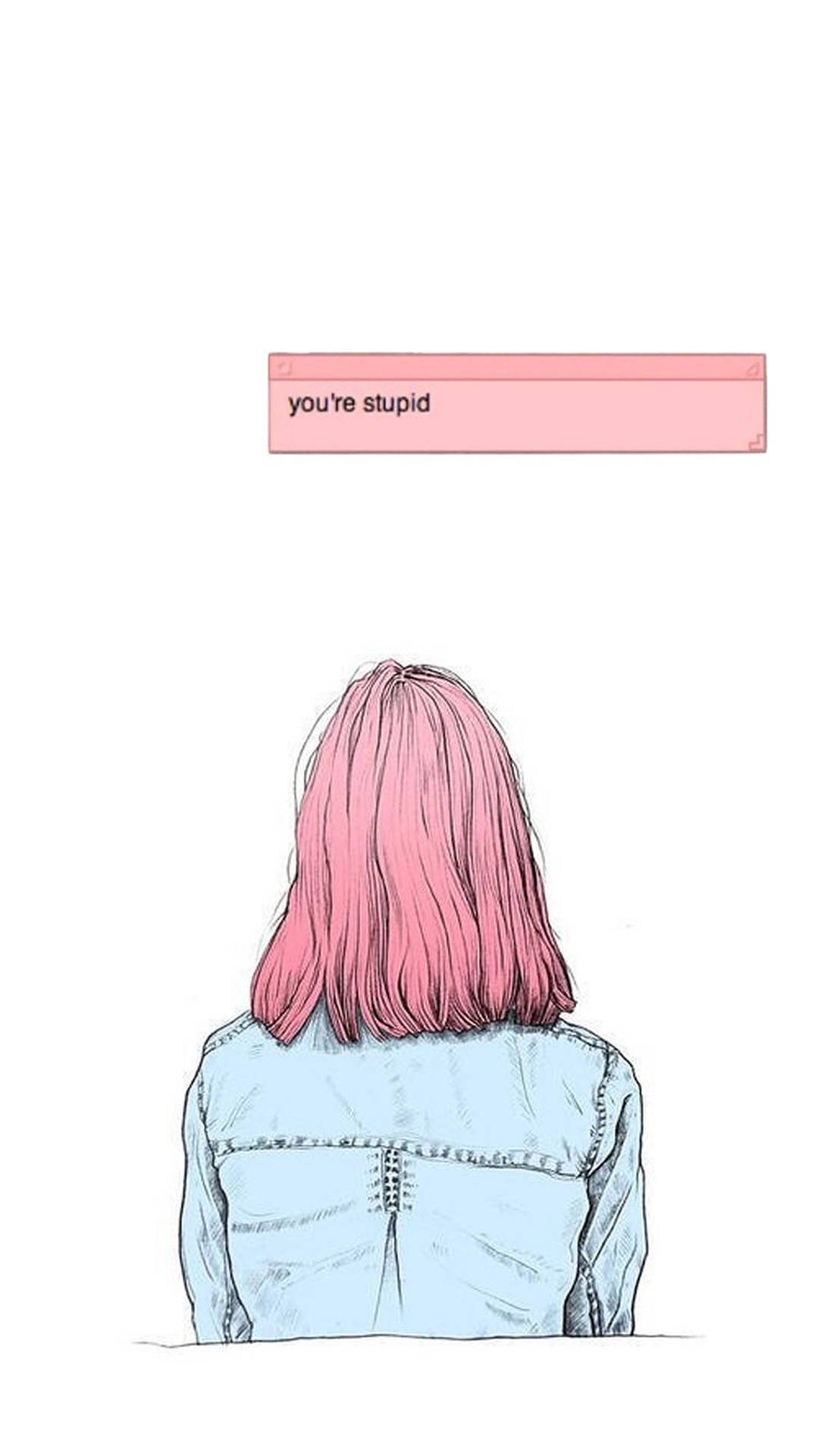 분홍머리 미적 소녀 배경화면