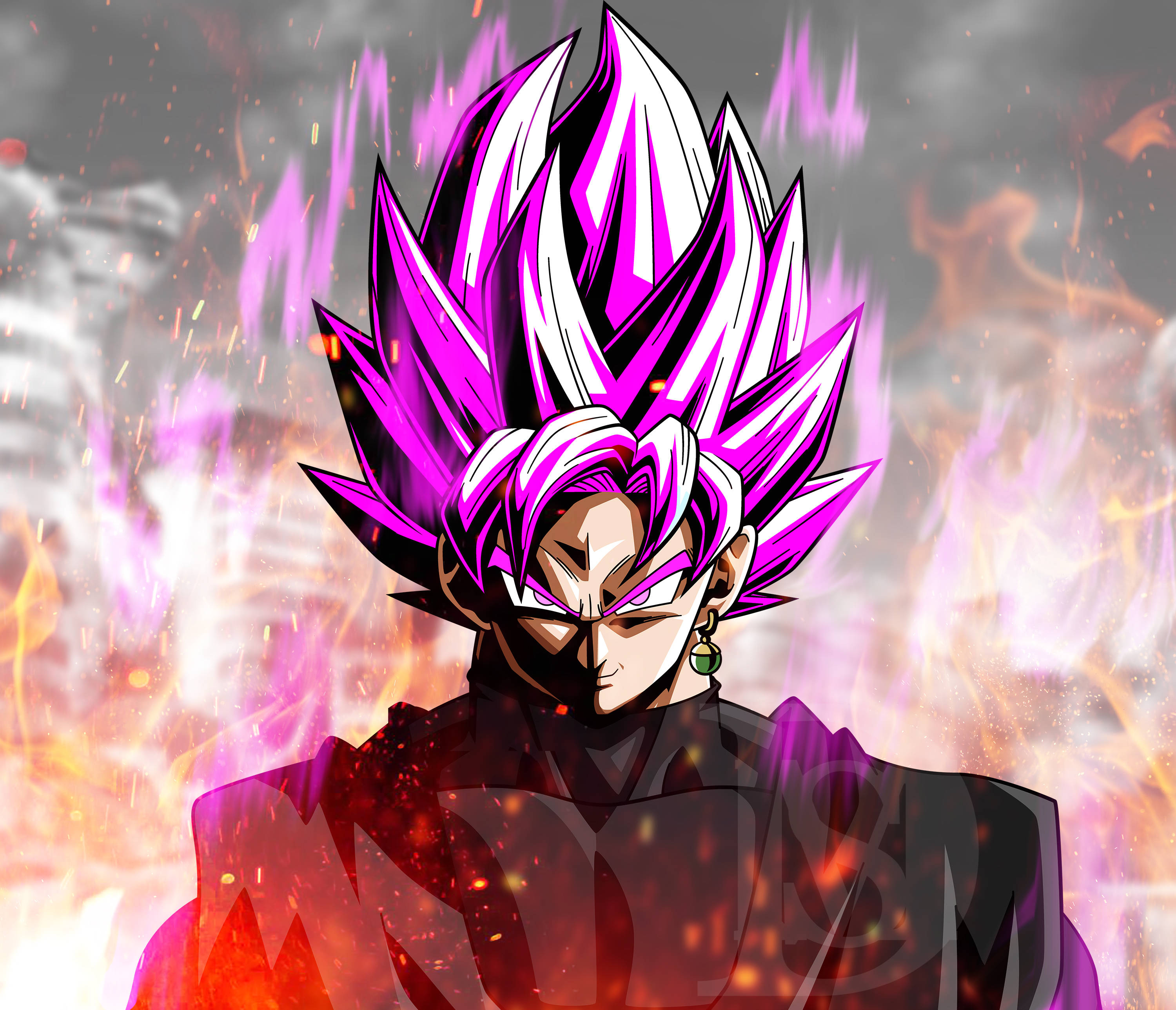 블랙 Goku 슈퍼 사이어인 로제 배경화면
