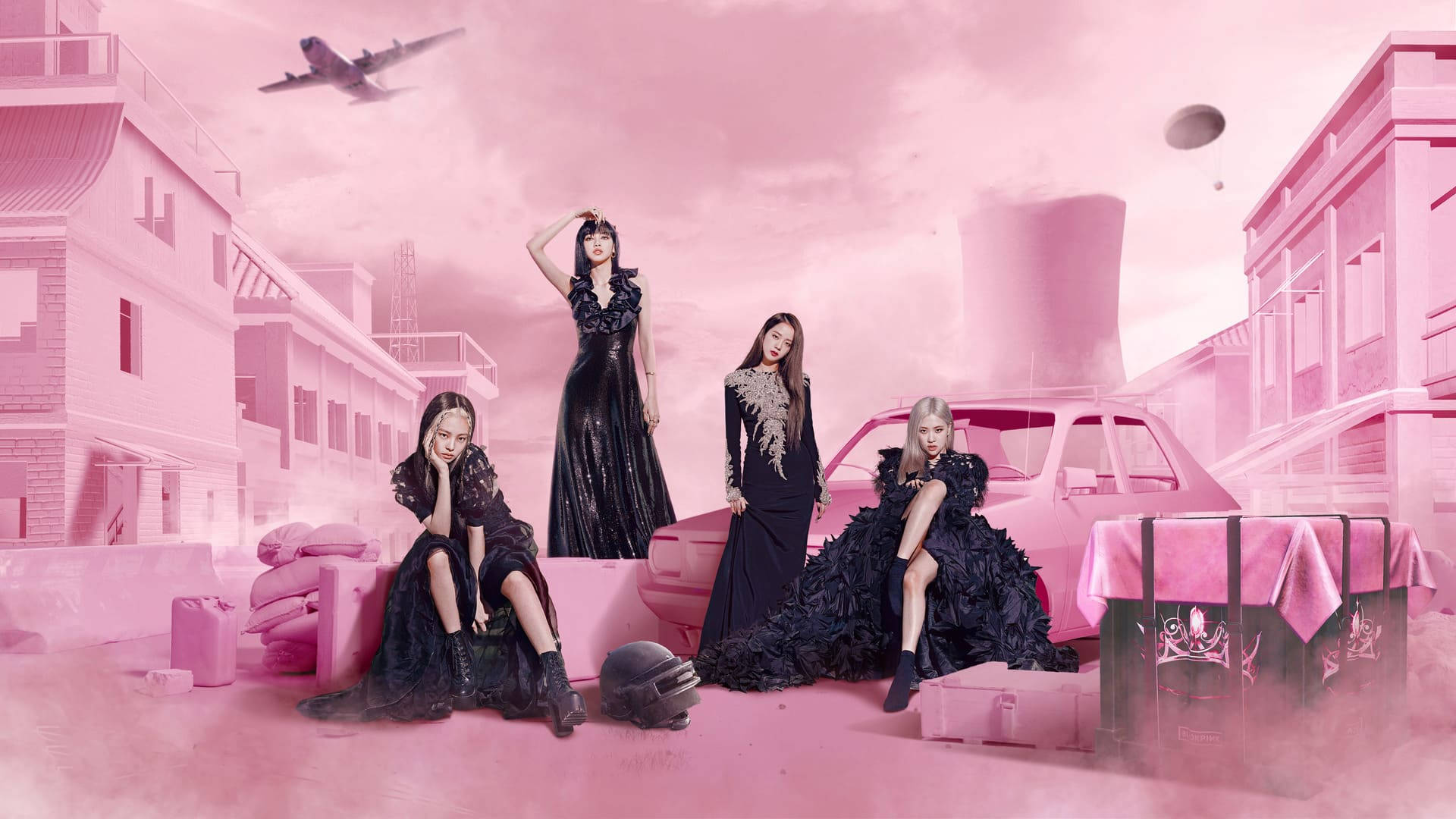 블랙 드레스 블랙핑크 데스크탑 — Kpop GIF 배경화면