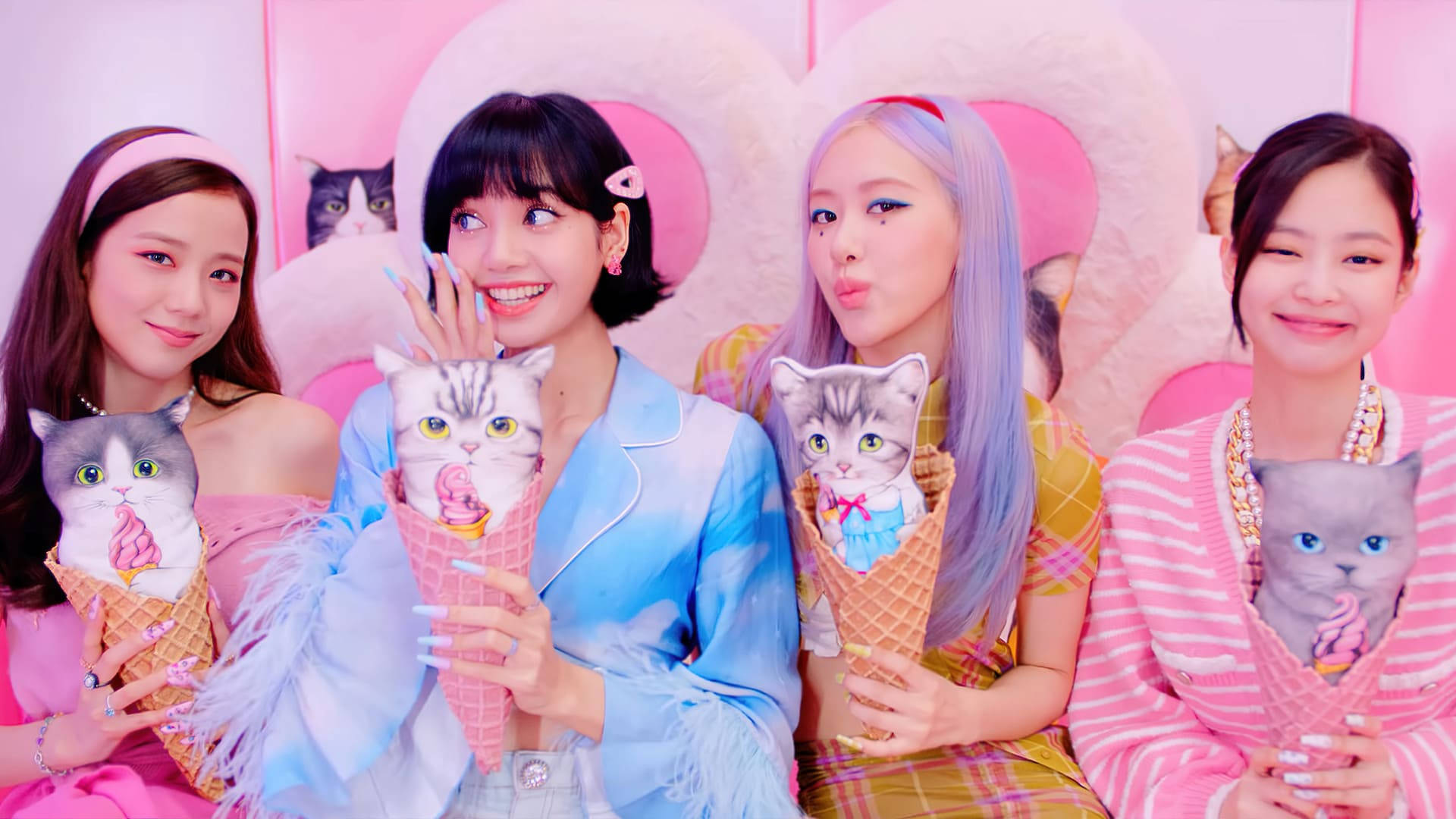 블랙핑크 귀여운 아이스크림 뮤직비디오 촬영 배경화면