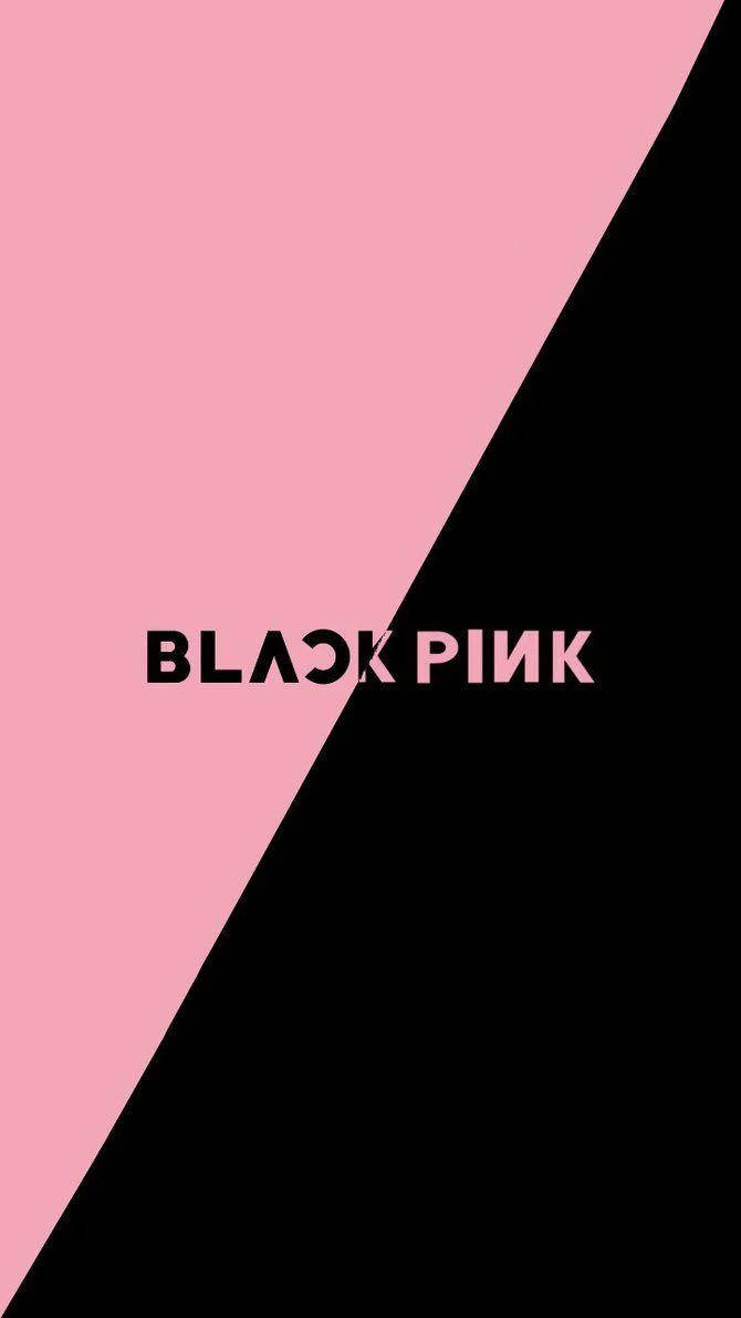 블랙핑크 로고, 대각선으로 나뉜 컬러 배경화면