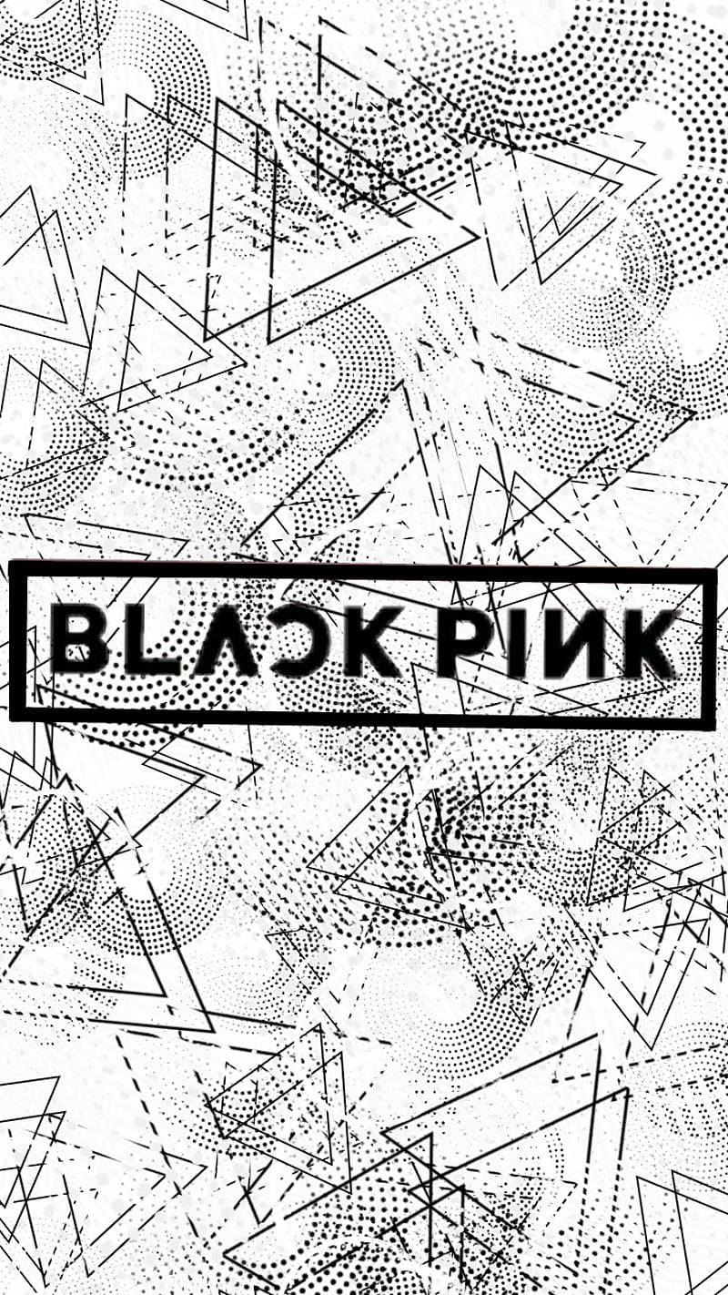 블랙핑크 로고, 흑백 배경 위에 배경화면