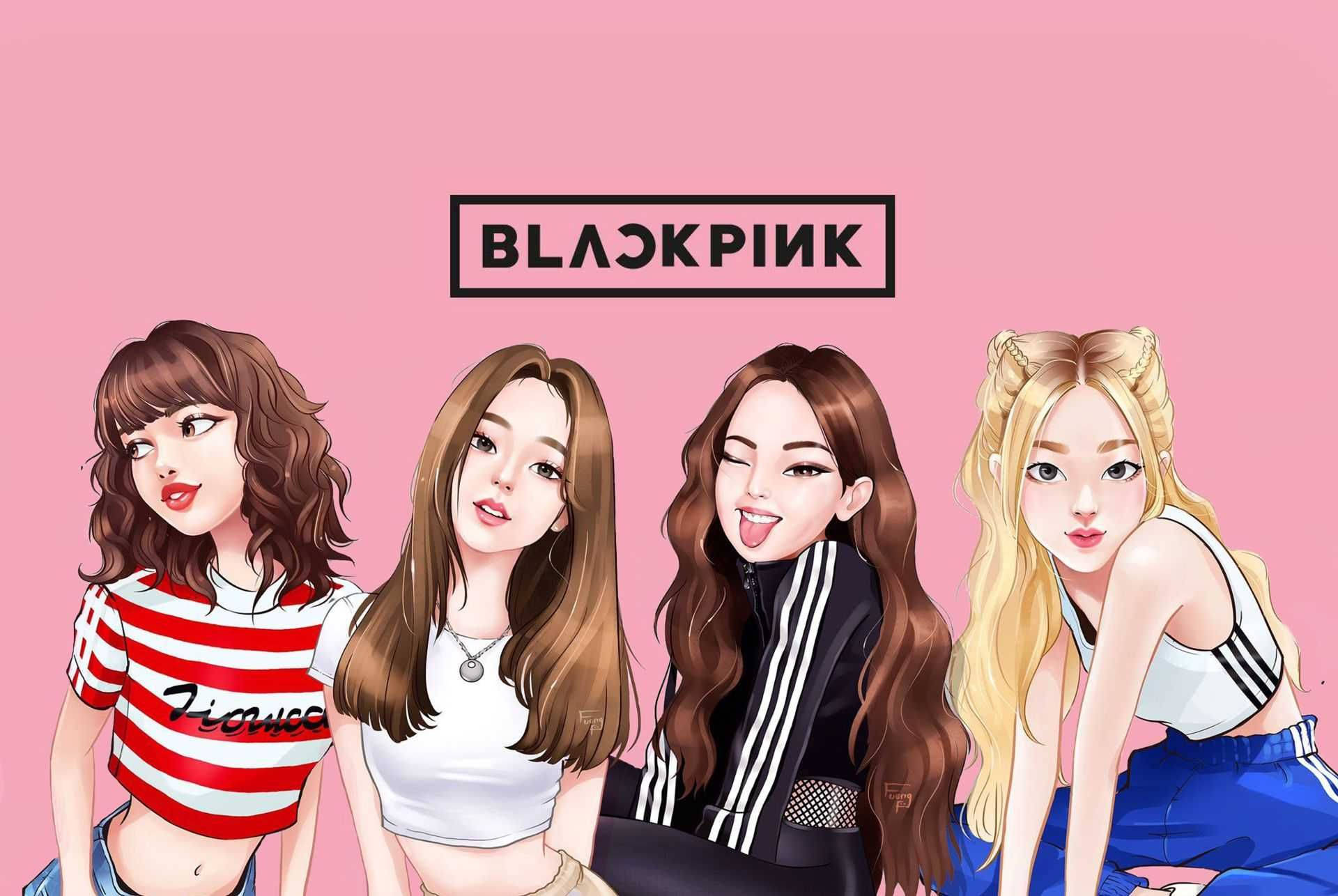블랙핑크 만화 데스크탑 배경화면