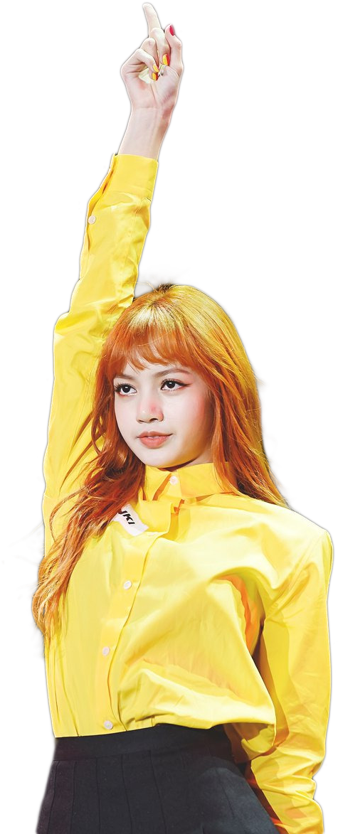 블랙핑크 멤버 노란 블라우스 포즈 배경화면