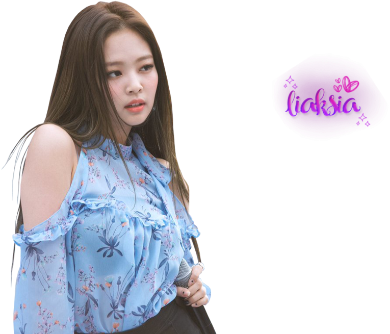 블랙핑크 멤버 블루 플라워 탑 배경화면