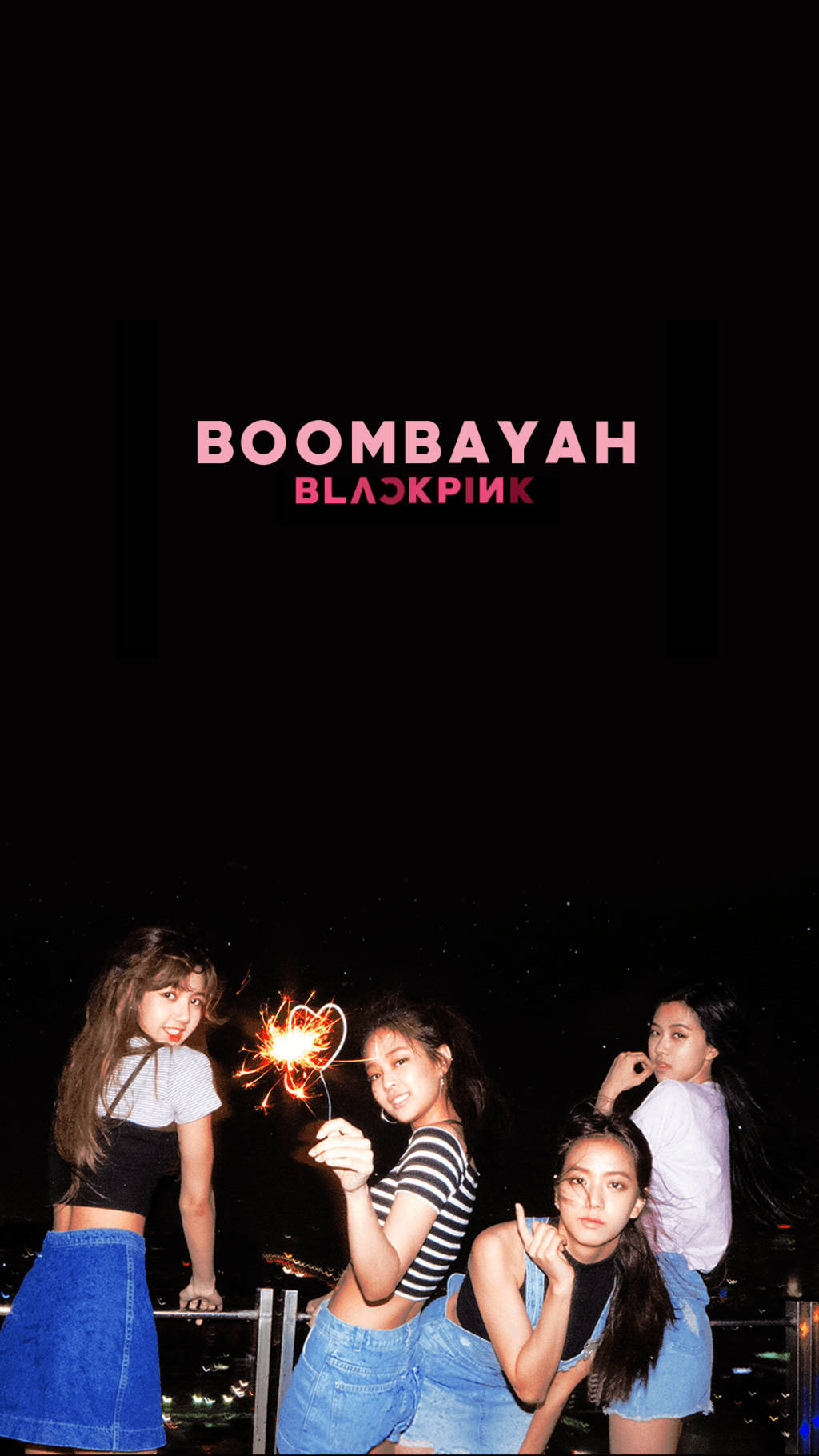 블랙핑크 소녀들의 밤 외출, Boombayah Blackpink 텍스트 배경화면
